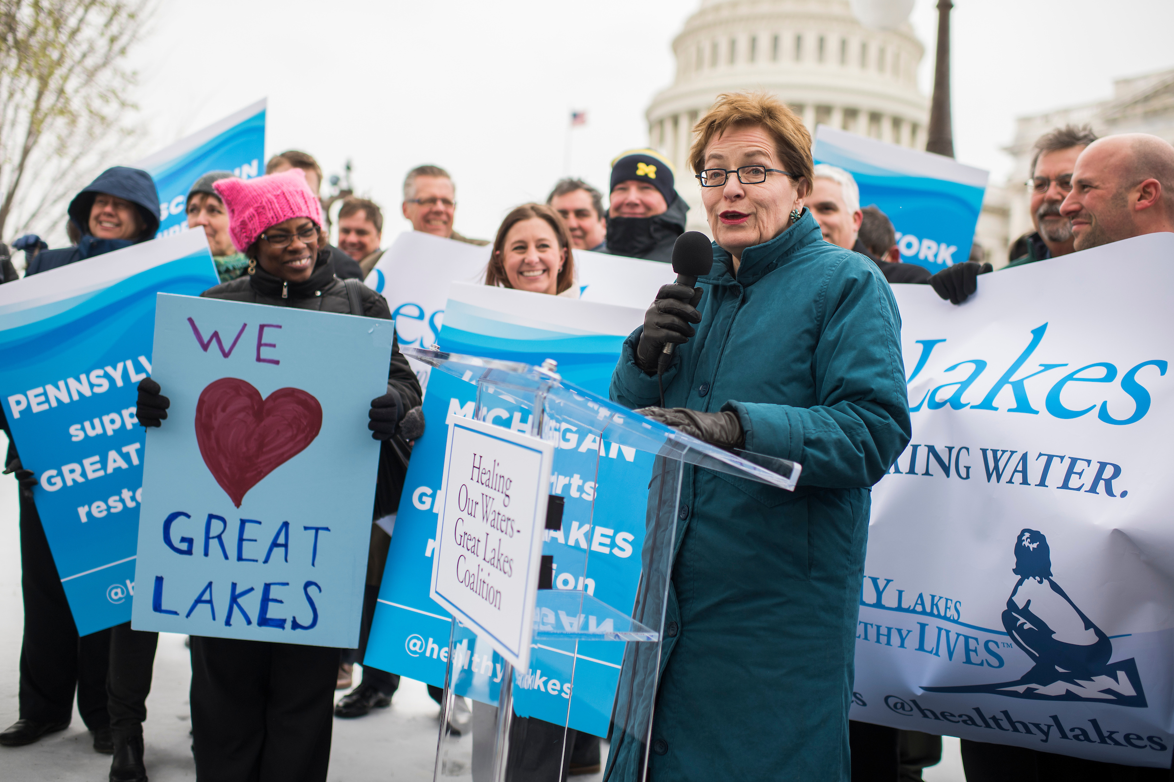 Ohio Rep. <a class="memberLink" title="Click to view member info in a new window" href="http://data.rollcall.com/members/380?rel=memberLink" target="_blank">Marcy Kaptur</a> is among a bipartisan group of lawmakers fighting the Trump administration’s proposal to cut federal funding for Great Lakes restoration. (Tom Williams/CQ Roll Call file photo)