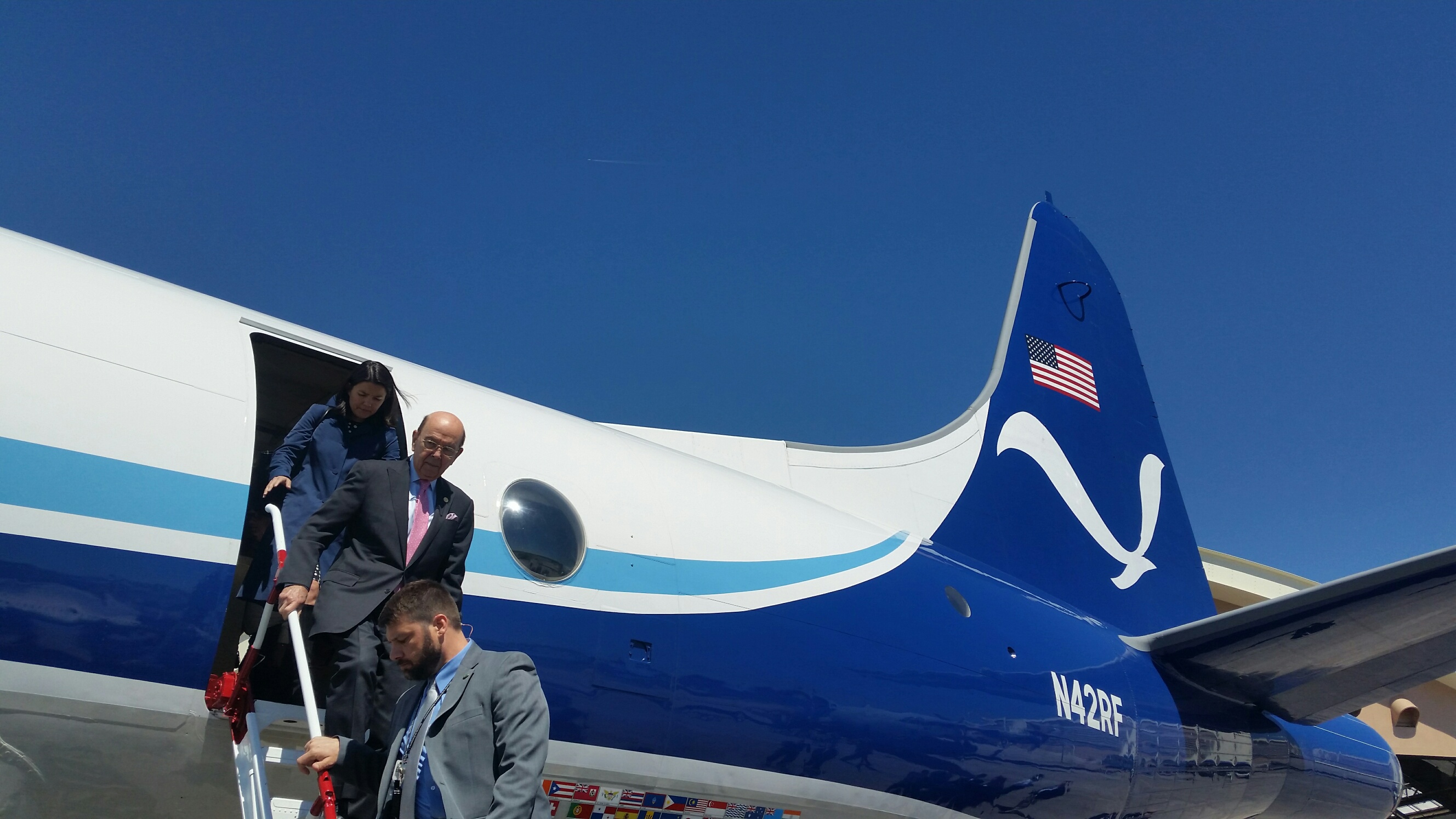 Commerce Secretary Wilbur Ross toured a hurricane hunter aircraft on Tuesday. (Niels Lesniewski/CQ Roll Call)