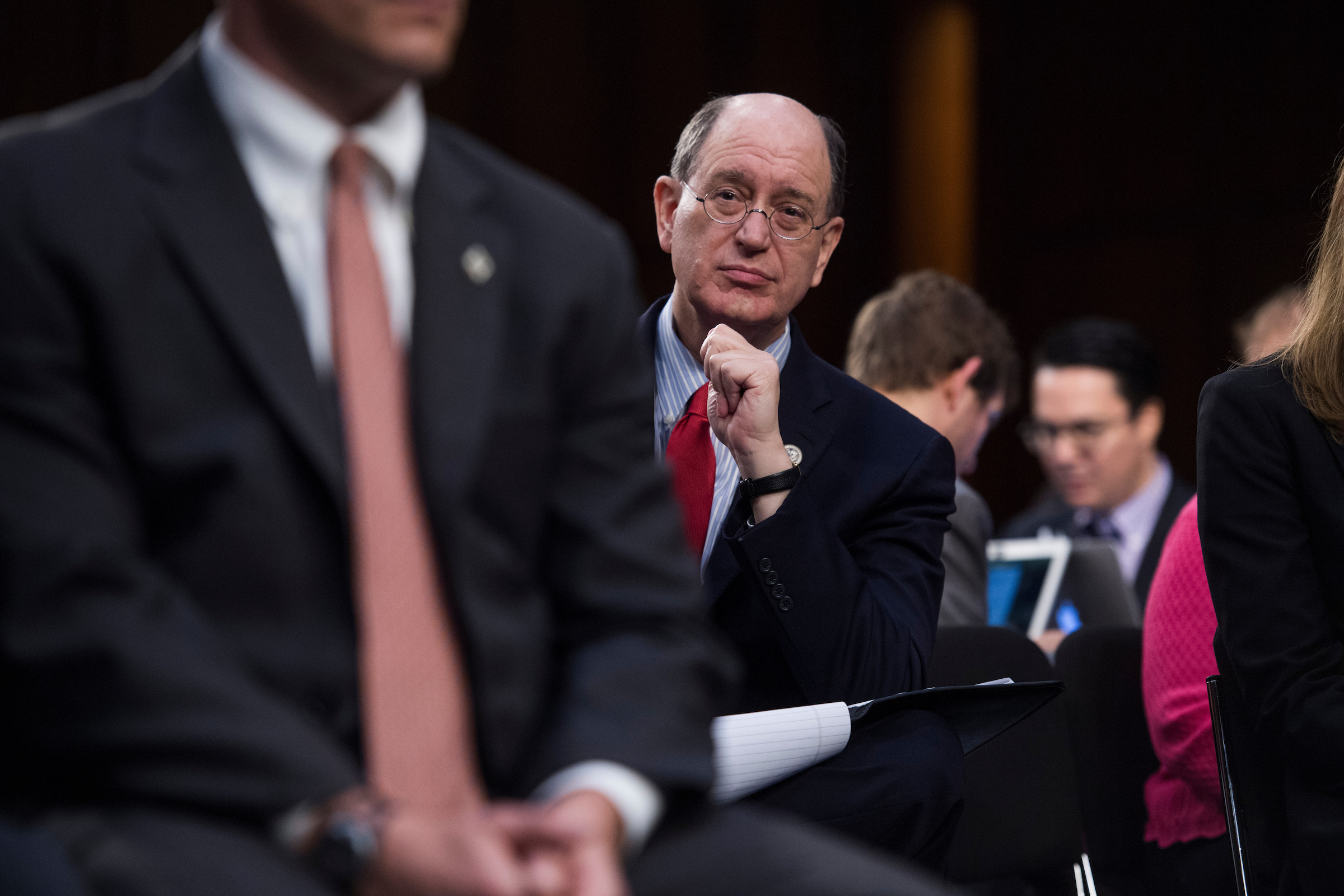 California Rep. Brad Sherman had a prime seat behind Comey at Thursday’s hearing. (Tom Williams/CQ Roll Call)