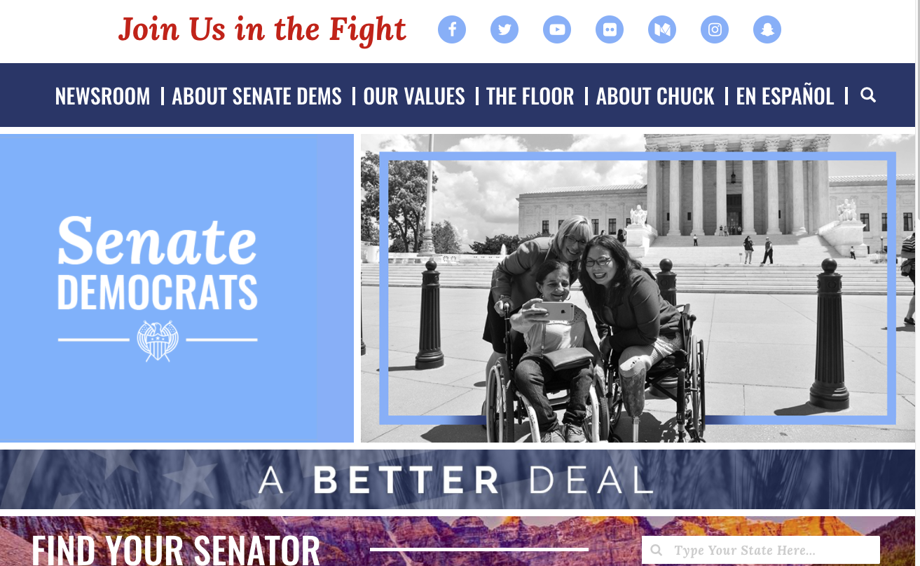 Senate Democrats rolled out a new website on Friday.