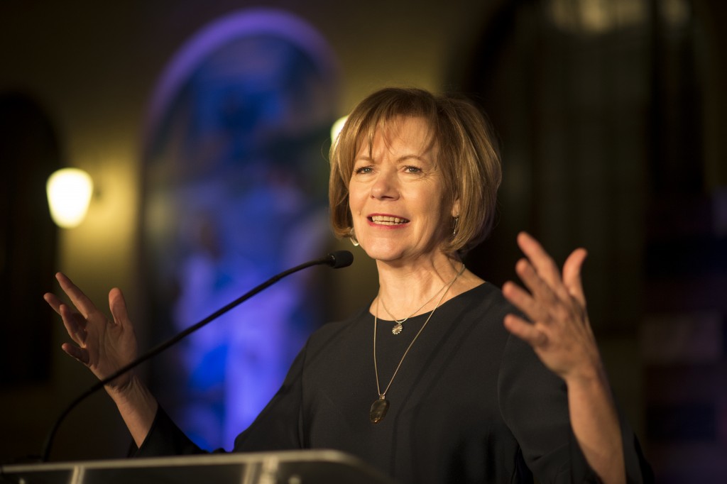 If Tina Smith decides to run for Minnesota governor, "she would be considered a front-runner right off the bat,” a party leader said. (Aaron Lavinsky/AP/Star Tribune)