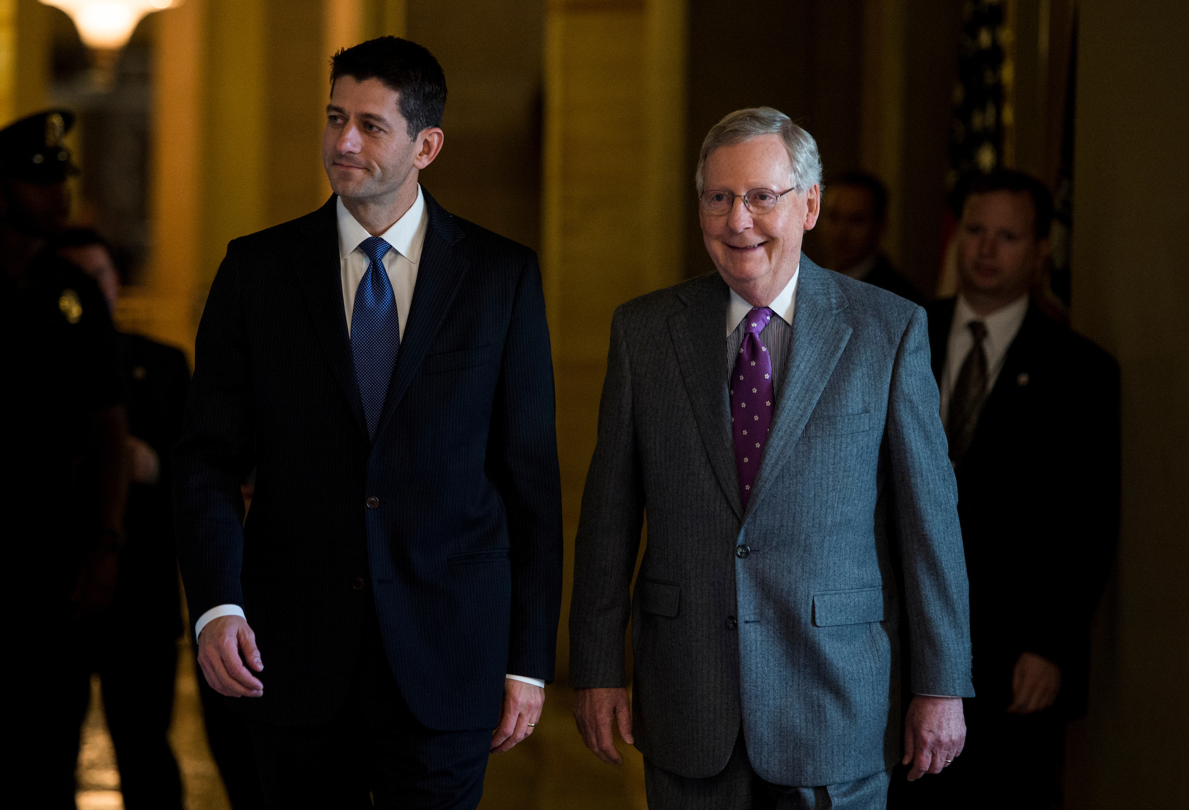 House Speaker Paul D. Ryan, left, and Senate Majority Leader Mitch McConnell. (CQ Roll Call file photo)