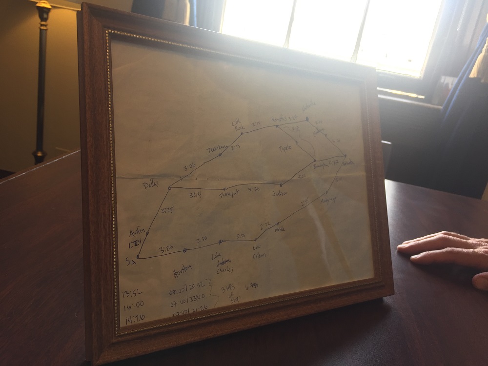 The framed map Rep. Will Hurd, R-Texas, drew. (Alex Gangitano/ CQ Roll Call)