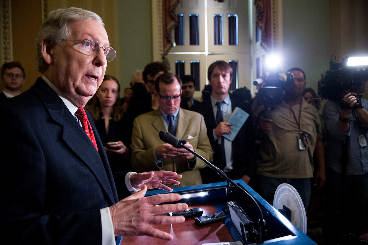 Senate Majority Leader Mitch McConnell, R-Ky., said there is “no desire” for a continuing resolution. (Bill Clark/CQ Roll Call)