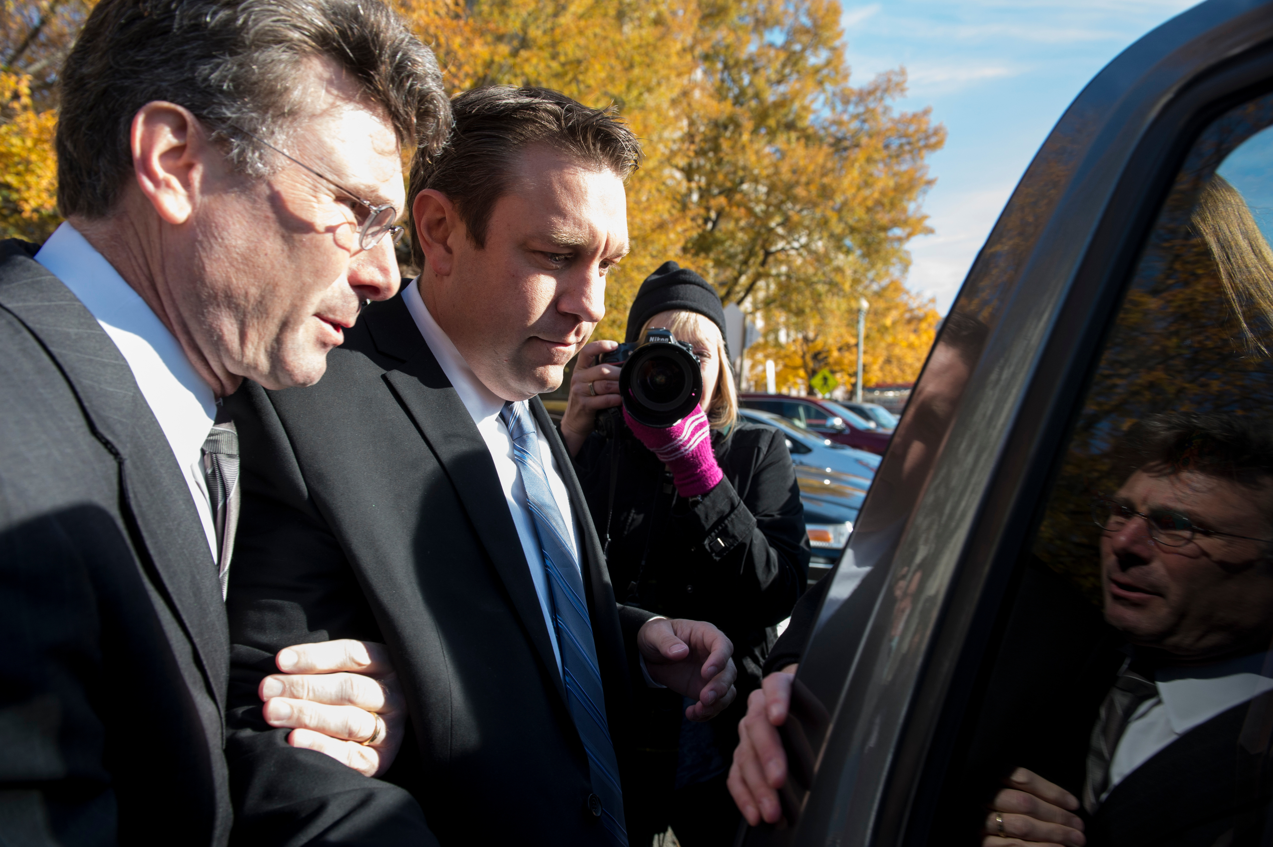 Trey Radel, then a Florida congressman, leaves court in November 2013 after pleading guilty to a misdemeanor charge of cocaine possession. (Bill Clark/CQ Roll Call file photo)