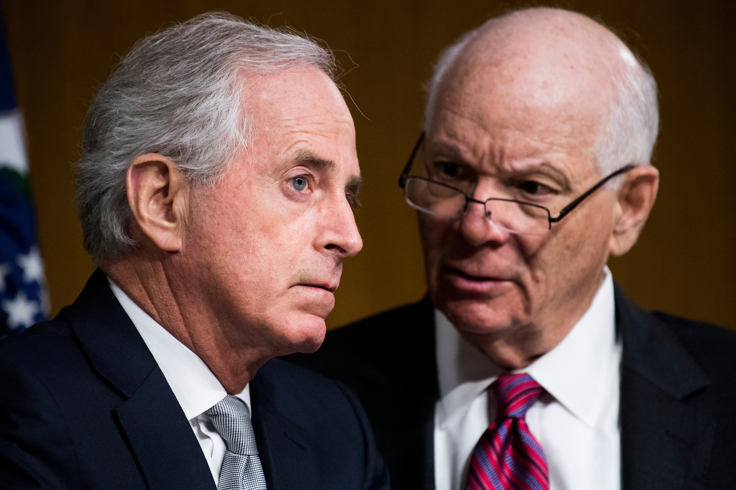 Senate Foreign Relations Chairman Bob Corker, left, and ranking Democrat Benjamin L. Cardin want to know the White House’s Syria strategy on what comes next. (Bill Clark/CQ Roll Call file photo)