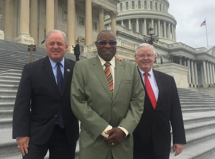 From left to right: Rep. Mike Doyle, Dusty Baker, Rep. Joe Barton. (Photo courtesy of Barton's office)