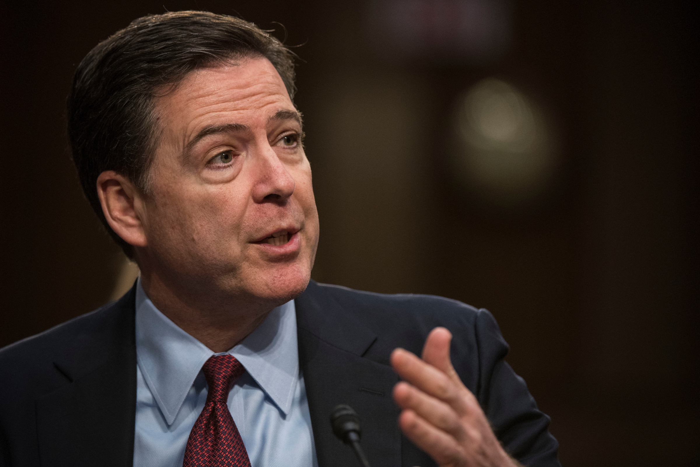 Former FBI director James Comey will be on the big screen on Thursday. (Al Drago/CQ Roll Call file photo)