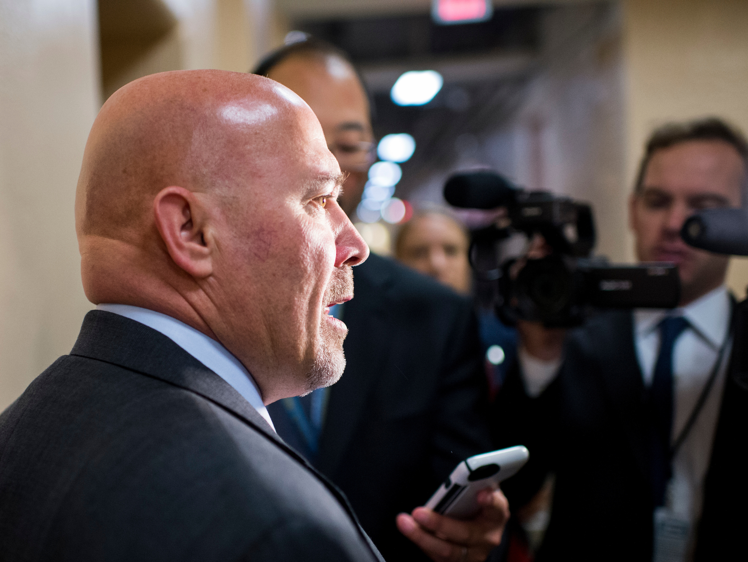 Rep. Tom MacArthur, R-N.J., speaks with reporters as he leaves the House Republican Conference meeting in the Capitol on Tuesday, May 2, 2017. (Bill Clark/CQ Roll Call file photo)