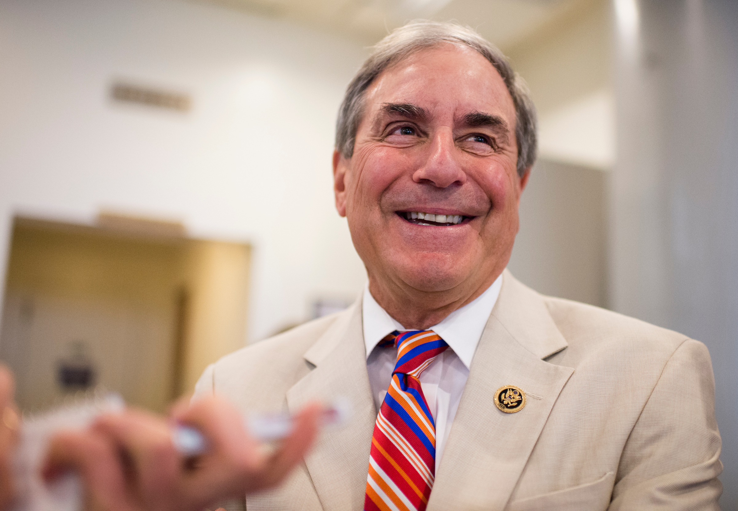 Rep. John Yarmuth, D-Ky., speaks with a reporter at the Senate subway on Tuesday, July 21, 2015. (Bill Clark/CQ Roll Call file photo)