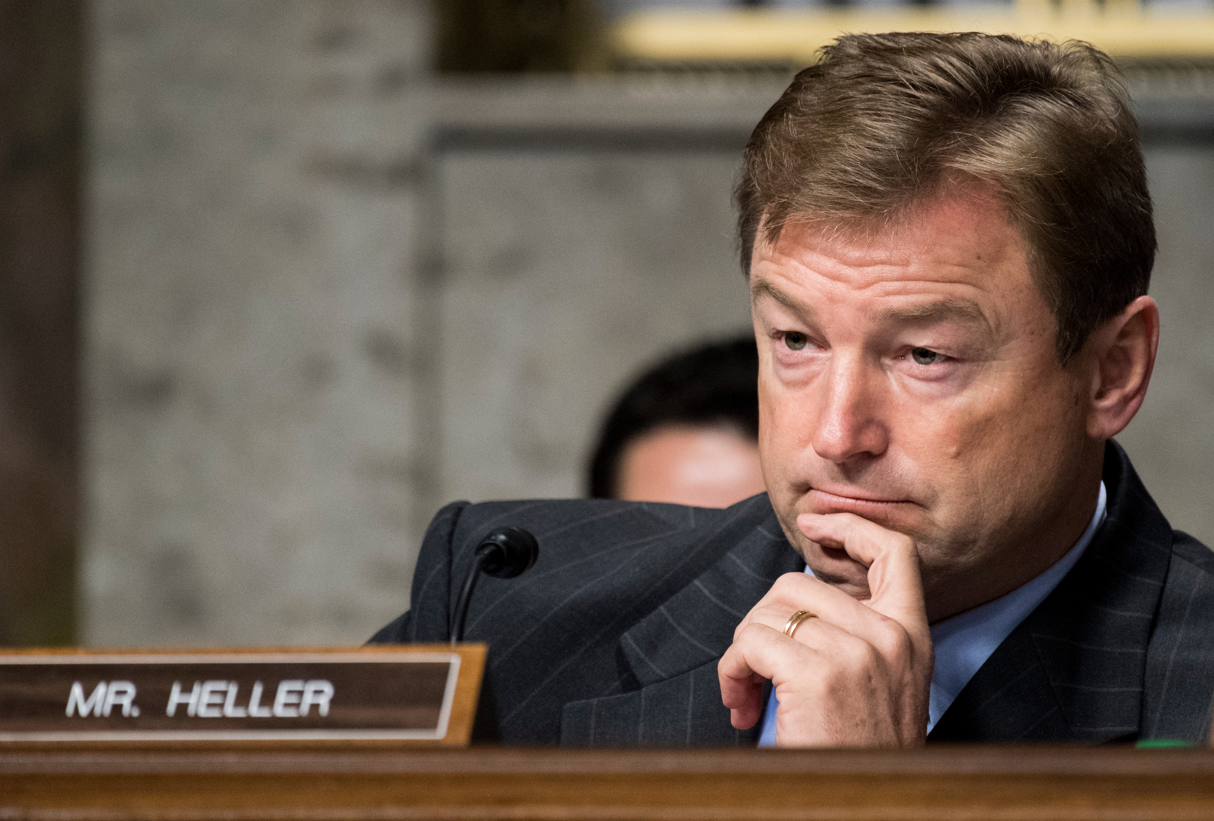 Sen. Dean Heller, R-Nev., listens as Secretary of Commerce nominee Wilbur Ross Senate testifies during his confirmation hearing in the Commerce, Science and Transportation Committee on Wednesday, Jan. 18, 2017. (Bill Clark/CQ Roll Call)