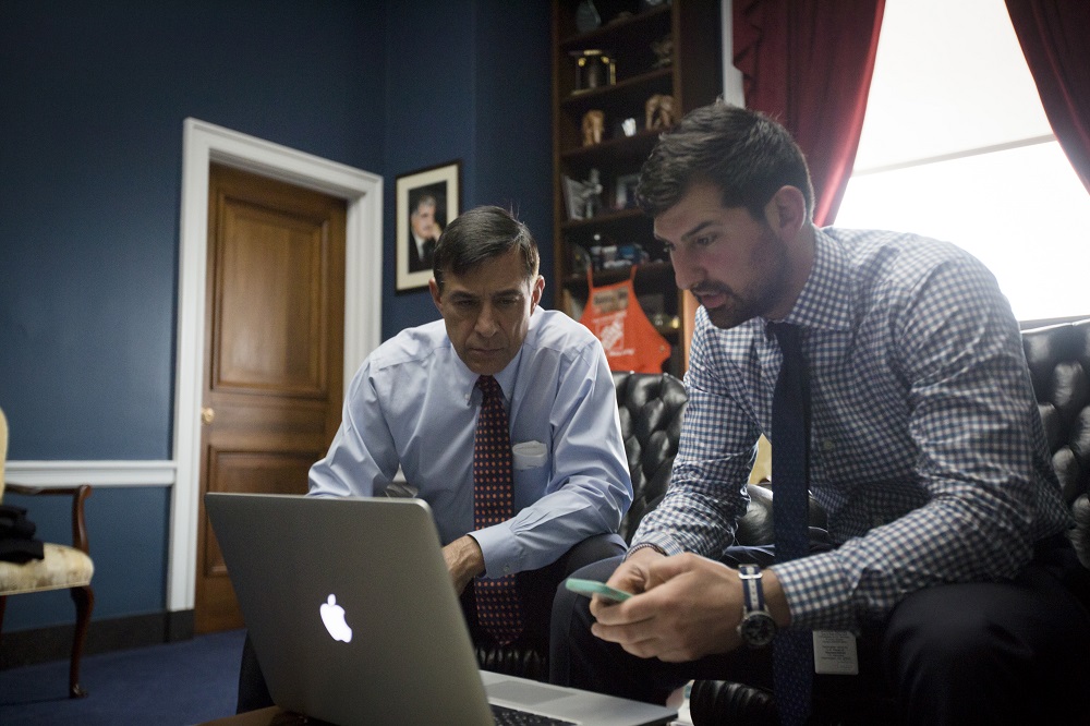 Justin LoFranco, right, was digital director for the House Oversight Committee under chairman Rep. Darrell Issa in 2013. (Courtesy of Justin LoFranco)