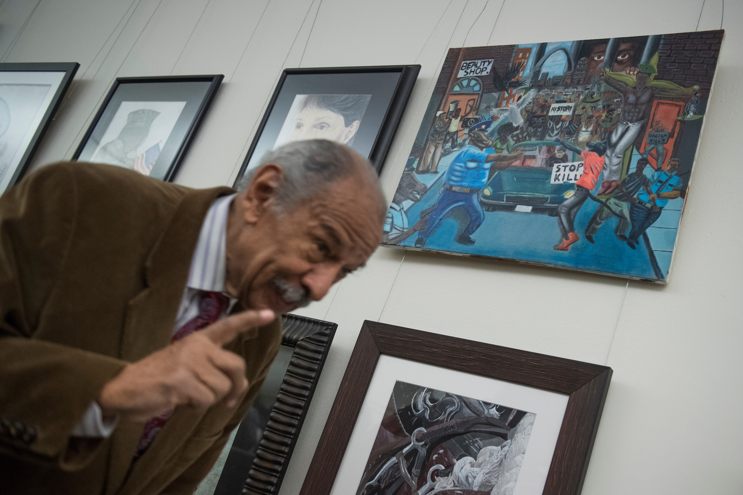 :Rep. John Conyers, D-Mich., is using the 50th anniversary of the Detroit riot to call for an end to racial profiling. (Tom Williams/CQ Roll Call file photo)