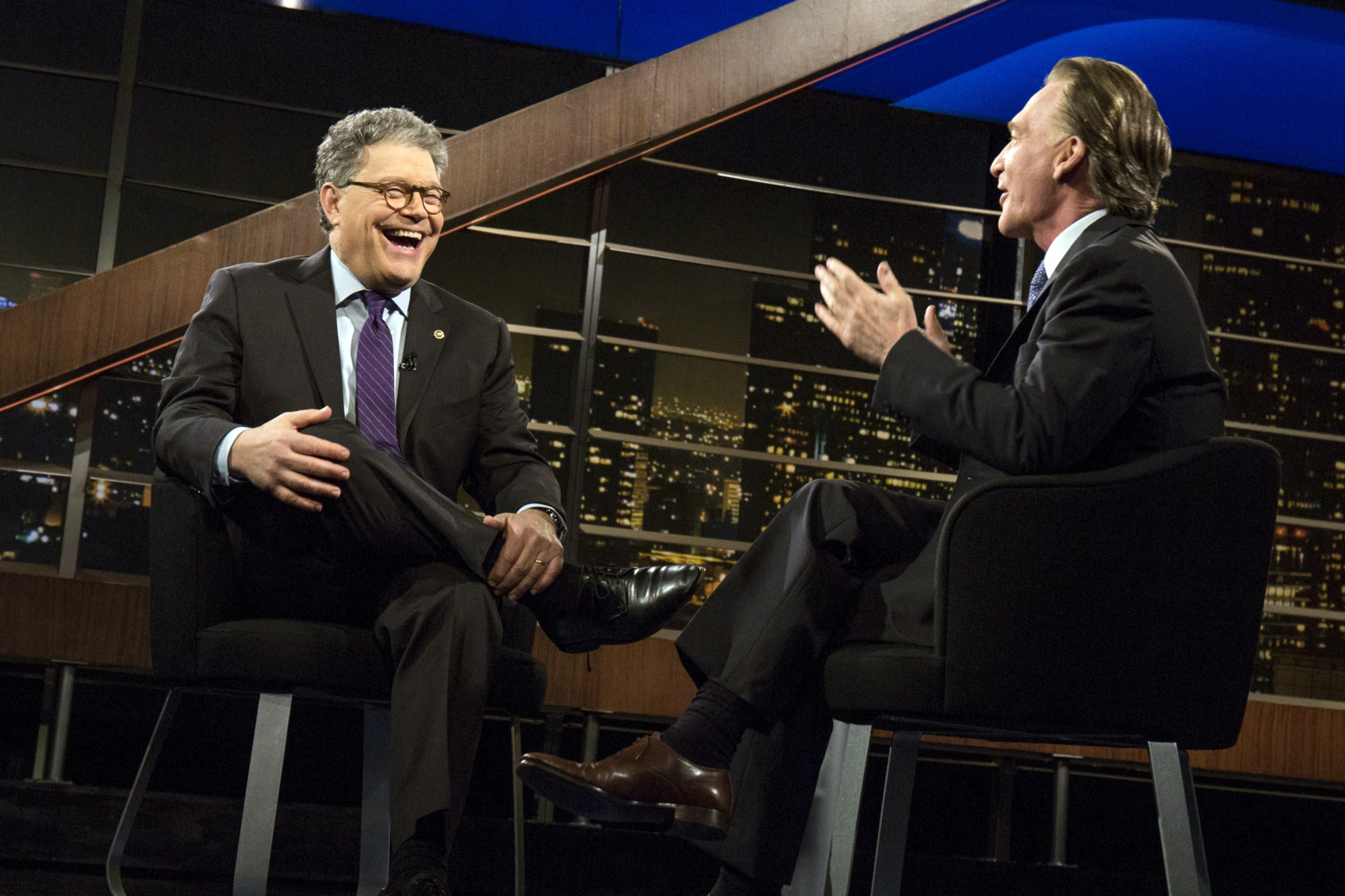 Sen. Al Franken, D-Minn., appeared on Bill Maher’s show in August to promote his new book, “A Giant in the Senate,” after canceling an earlier scheduled spot in protest. (Courtesy Janet VanHam/HBO).