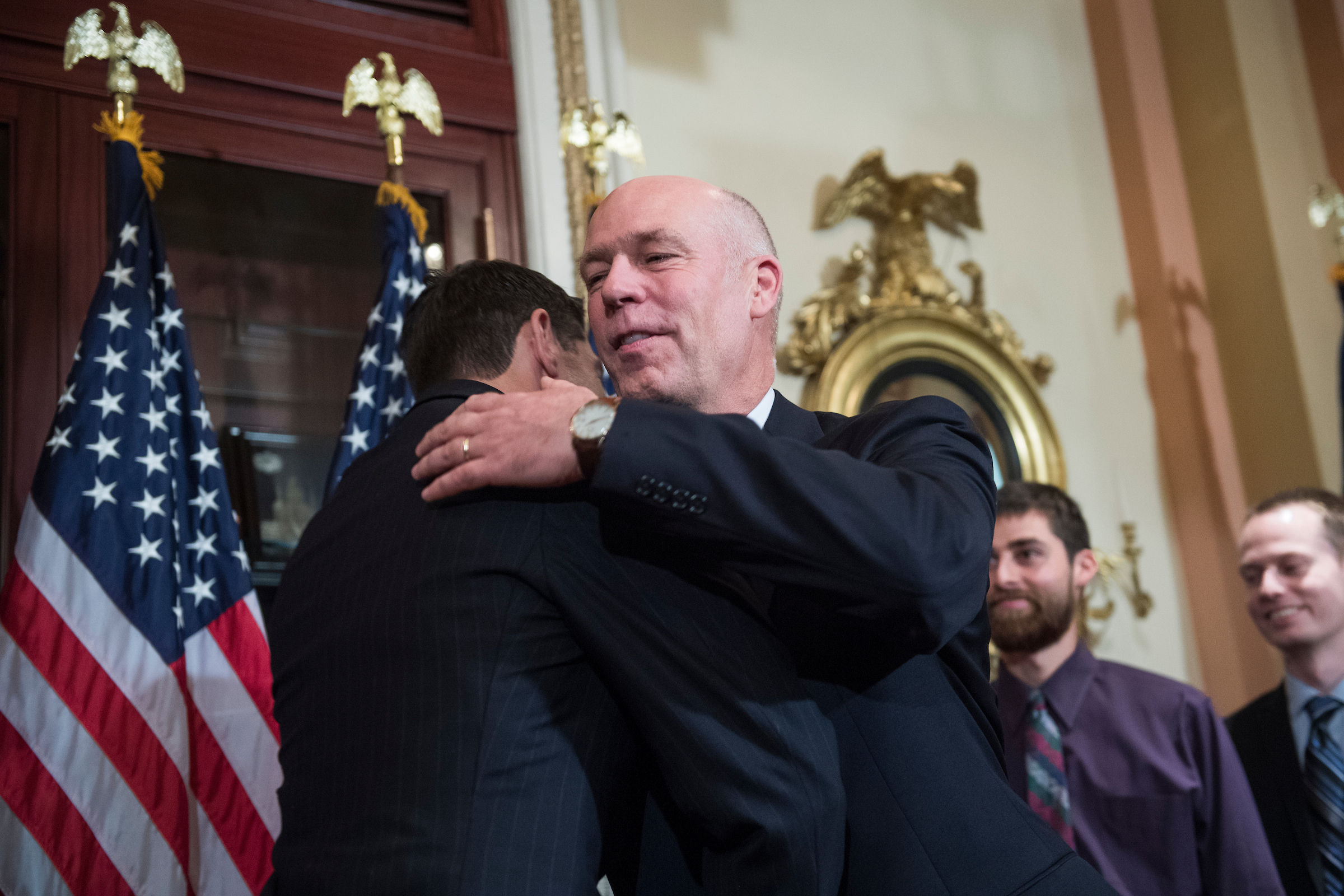 Rep. Greg Gianforte, R-Mont., during a swearing in ceremony in the Capitol before the actual event on the House floor in June. (Tom Williams/CQ Roll Call file photo)