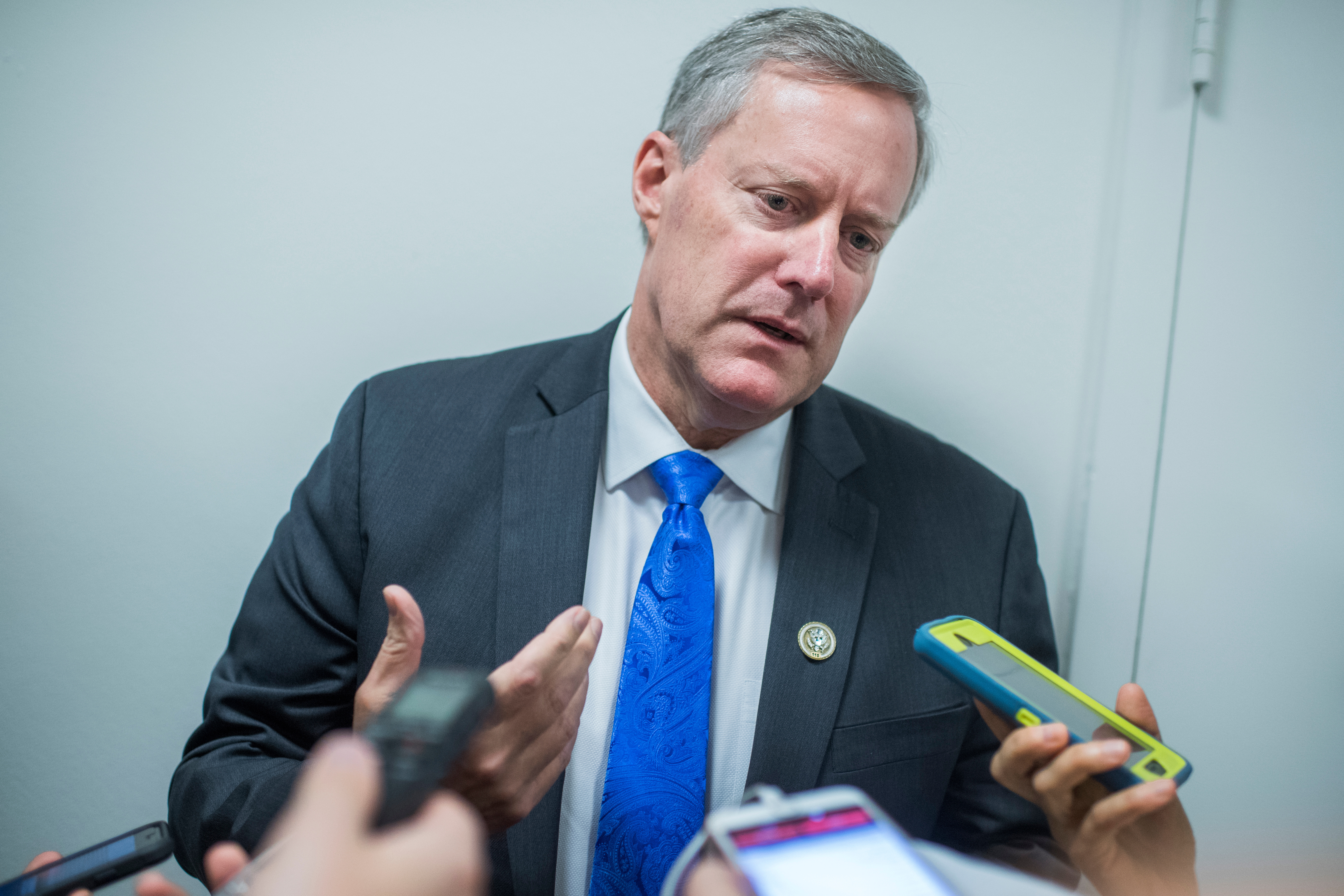 Republican Rep. Mark Meadows  faced criticism at a town hall in his North Carolina district for his leadership on the House health care repeal and replace plan. (Photo By Tom Williams/CQ Roll Call)