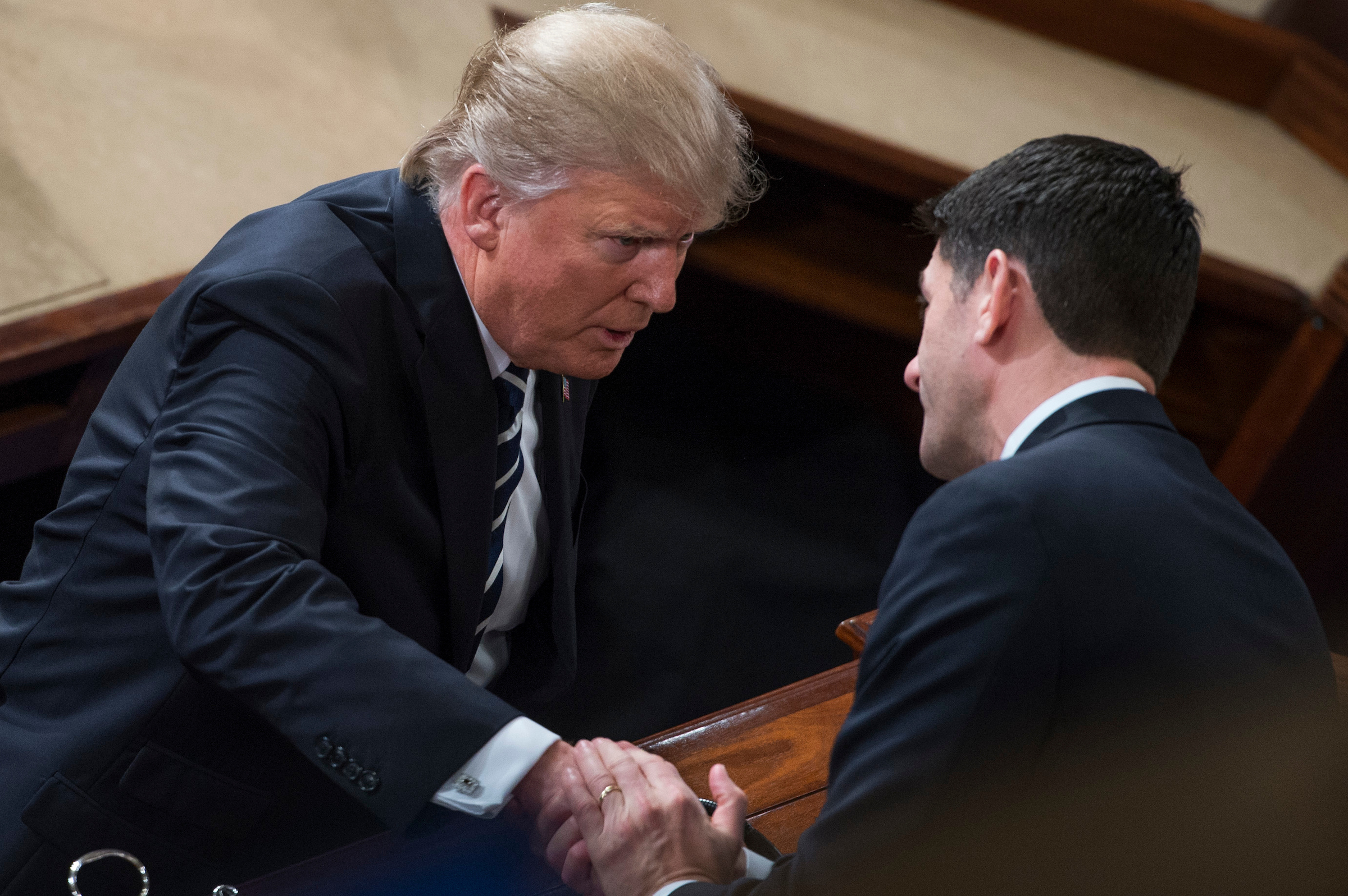 President Donald Trump Speaker Paul Ryan, R-Wis., have largely avoided public tension since the campaign until Trump targeted Ryan in a Thursday tweet about the debt ceiling. (Tom Williams/CQ Roll Call file photo)