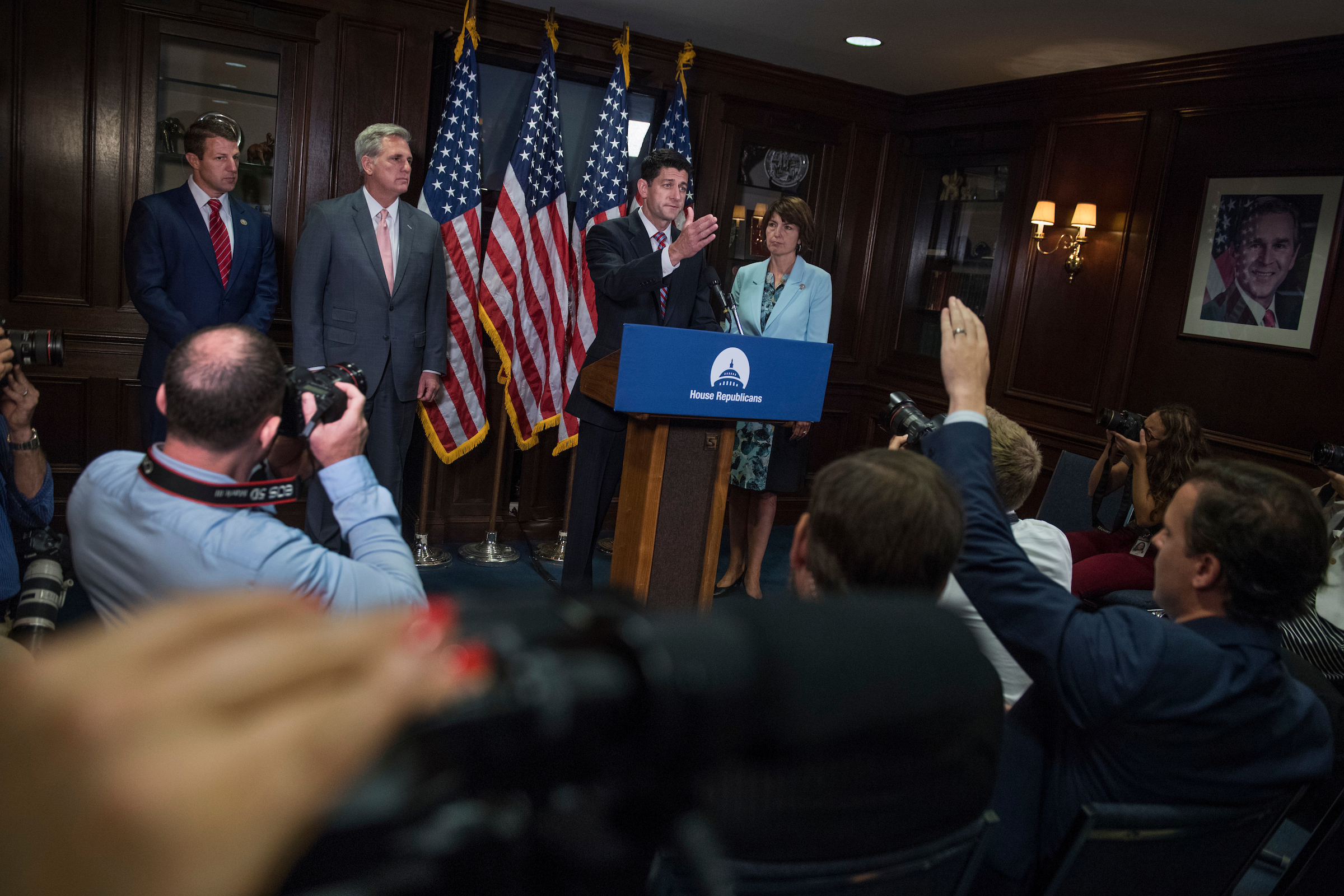 Speaker Paul D. Ryan and House Republicans plan to spend August touting bills they’ve passed and their plans to overhaul the tax code. (Tom Williams/CQ Roll Call file photo)