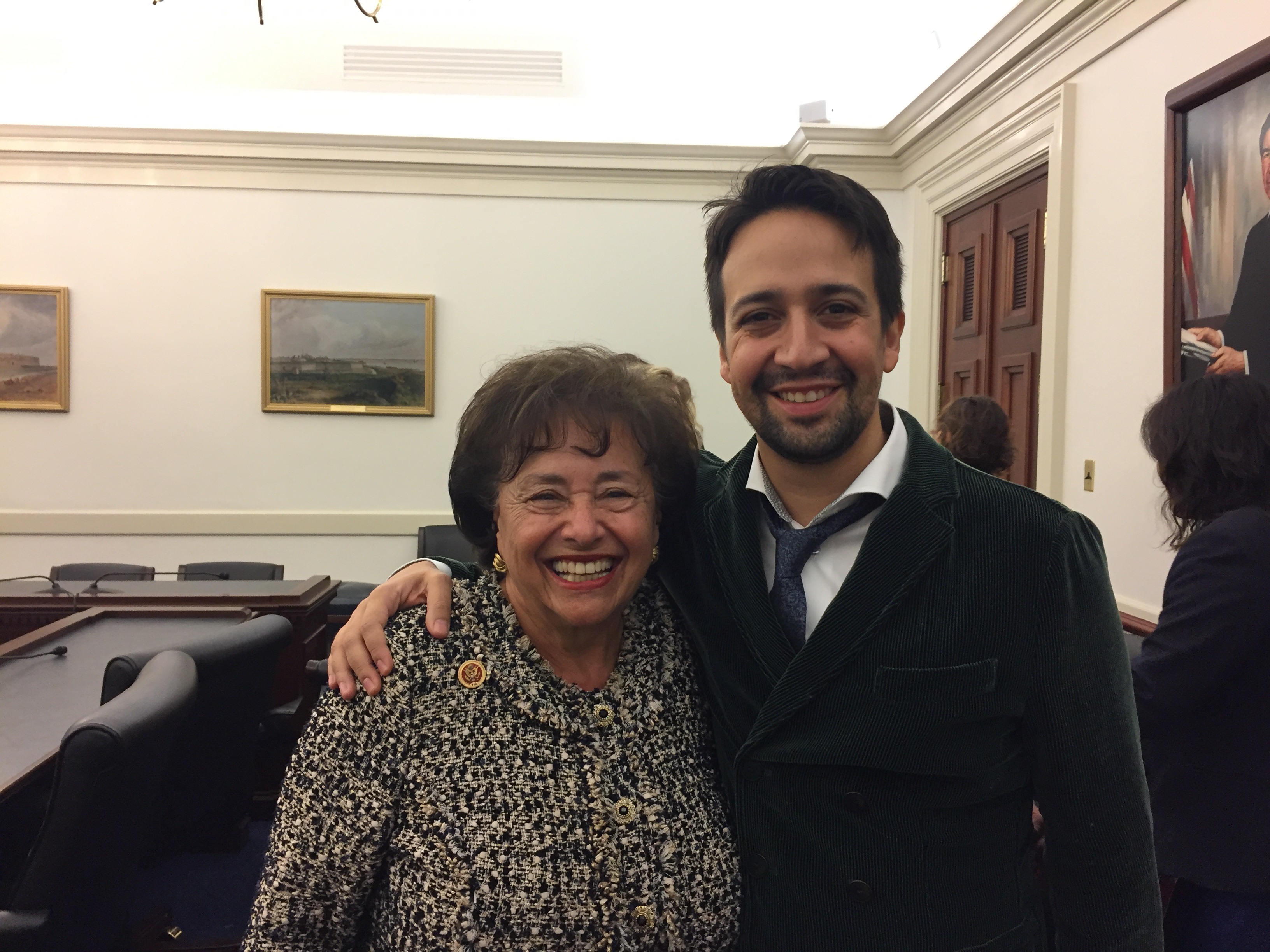 New York Rep. Nita M. Lowey and Lin-Manuel Miranda. (Courtesy Lowey’s office)