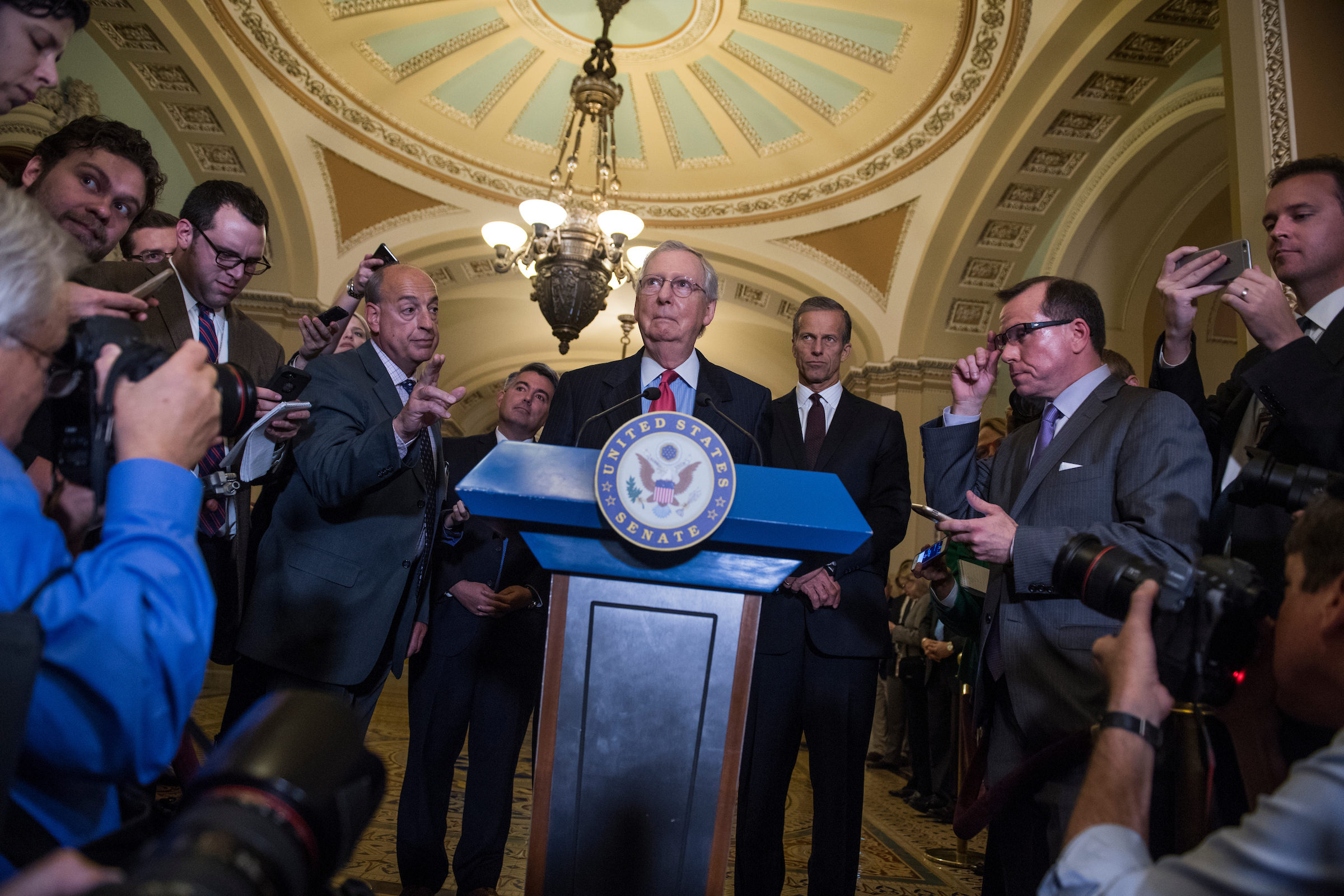 The Senate passed a supplemental spending bill to address several recent natural disasters, sending the measure to the president for his signature. (Tom Williams/CQ Roll Call)