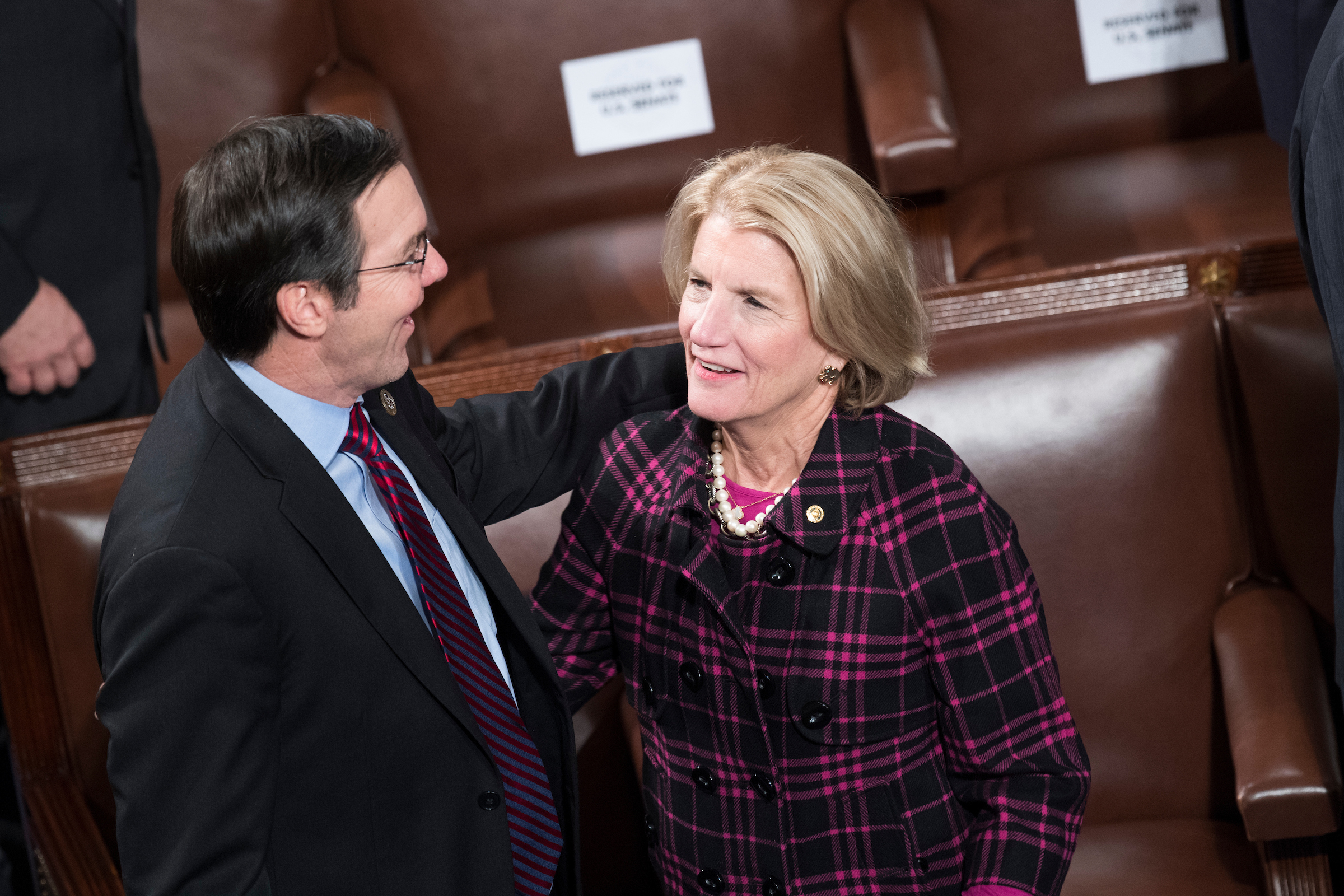 West Virginia GOP Chairman Conrad Lucas, a former House aide to Sen. Shelley Moore Capito, right, is running for the open seat being vacated by Rep. Evan Jenkins, left. (Tom Williams/CQ Roll Call)