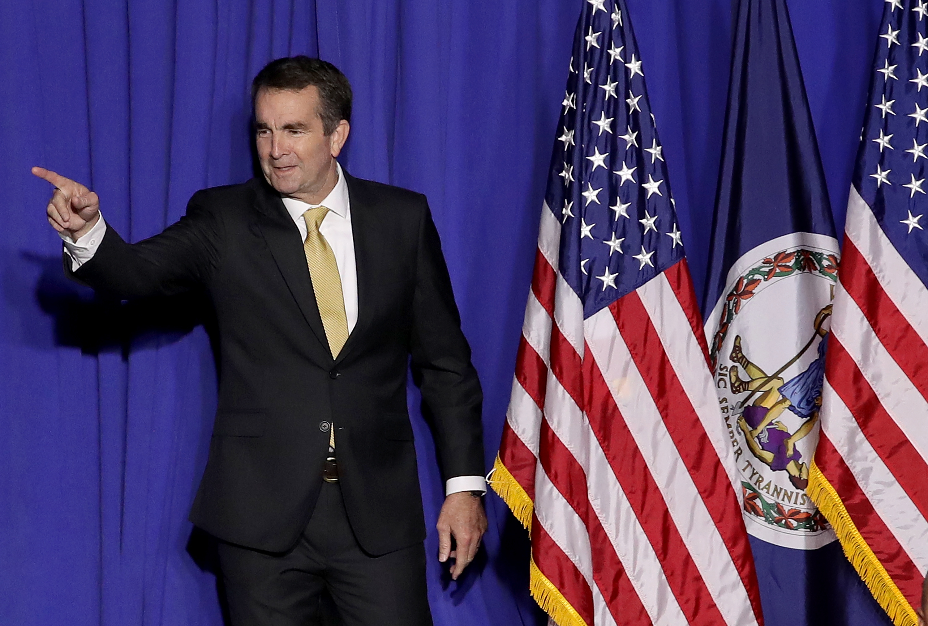 Virginia Gov.-elect Ralph Northam greets supporters at an election night rally November 7, 2017 in Fairfax, Virginia. Northam defeated Republican candidate Ed Gillespie. (Photo by Win McNamee/Getty Images)