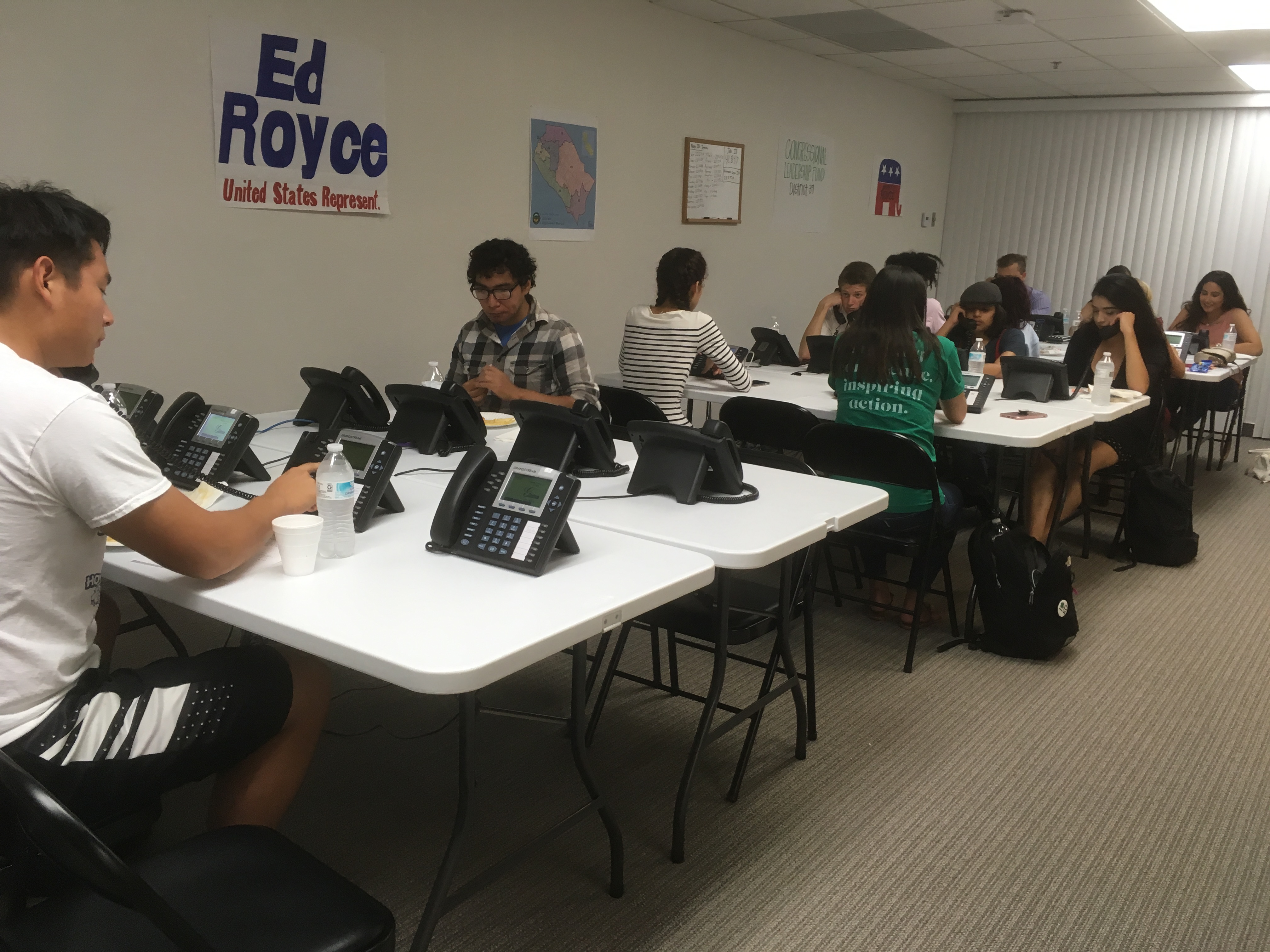 Volunteers at an Ed Royce office