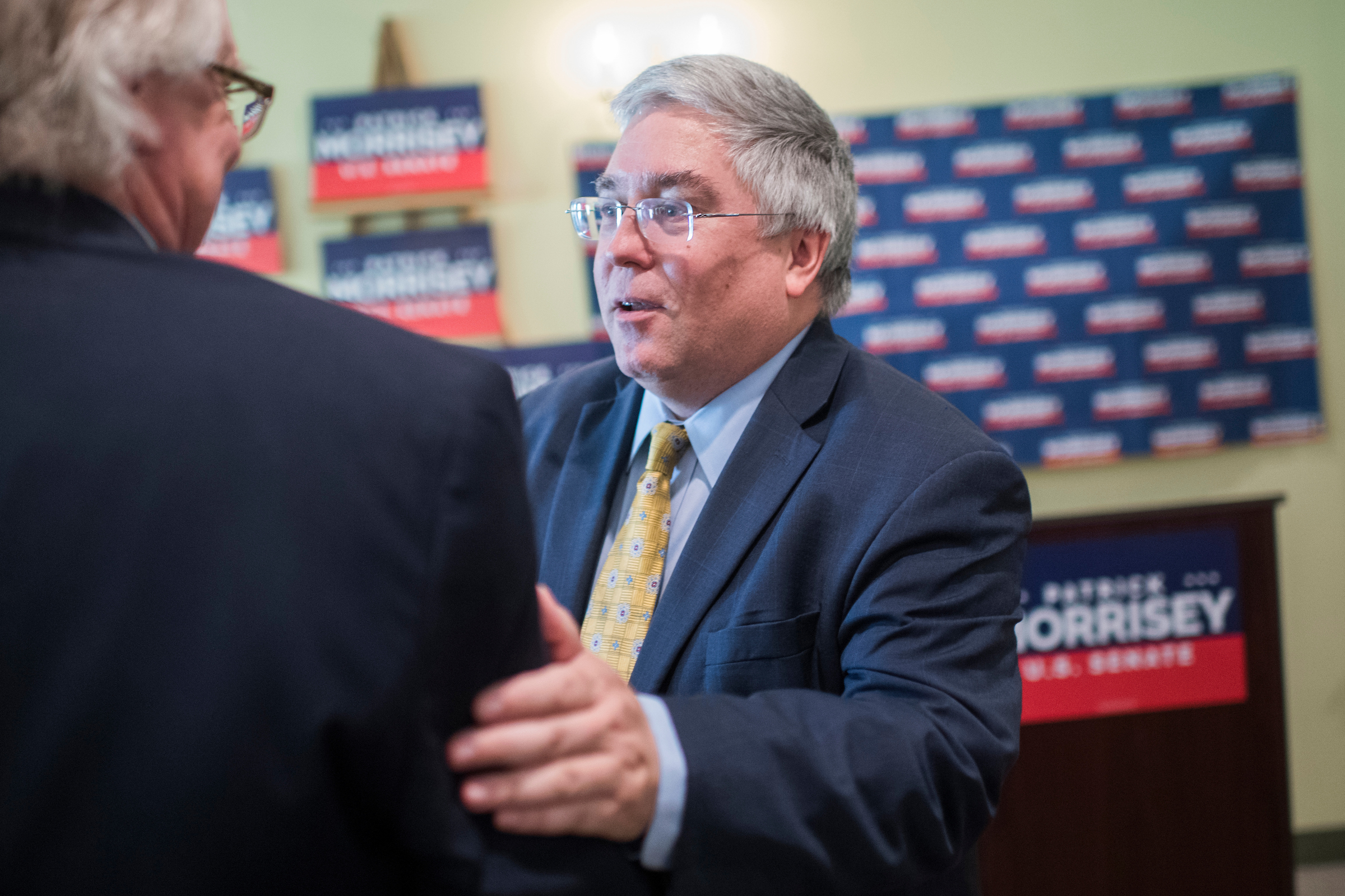 A PAC that supported West Virginia Attorney General Patrick Morrisey’s failed 2018 Senate bid discovered Thursday that it had received a contribution tied to two men who helped President Donald Trump's private lawyer push for an investigation into former Vice President Joe Biden and his son Hunter. (Tom Williams/CQ Roll Call file photo)