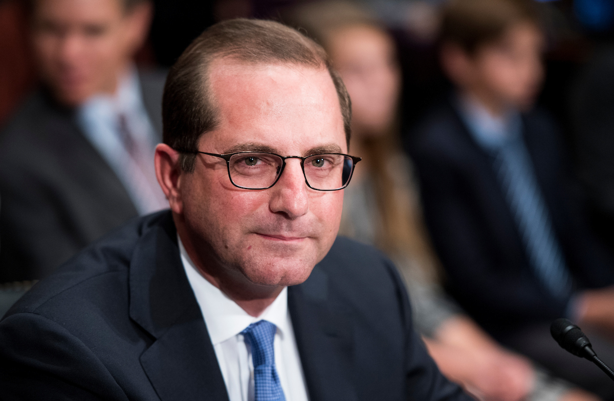 Alex Azar, nominee to be Health and Human Services secretary, takes a seat for his hearing before the Senate Health, Education, Labor and Pensions Committee on Wednesday. (Bill Clark/CQ Roll Call)