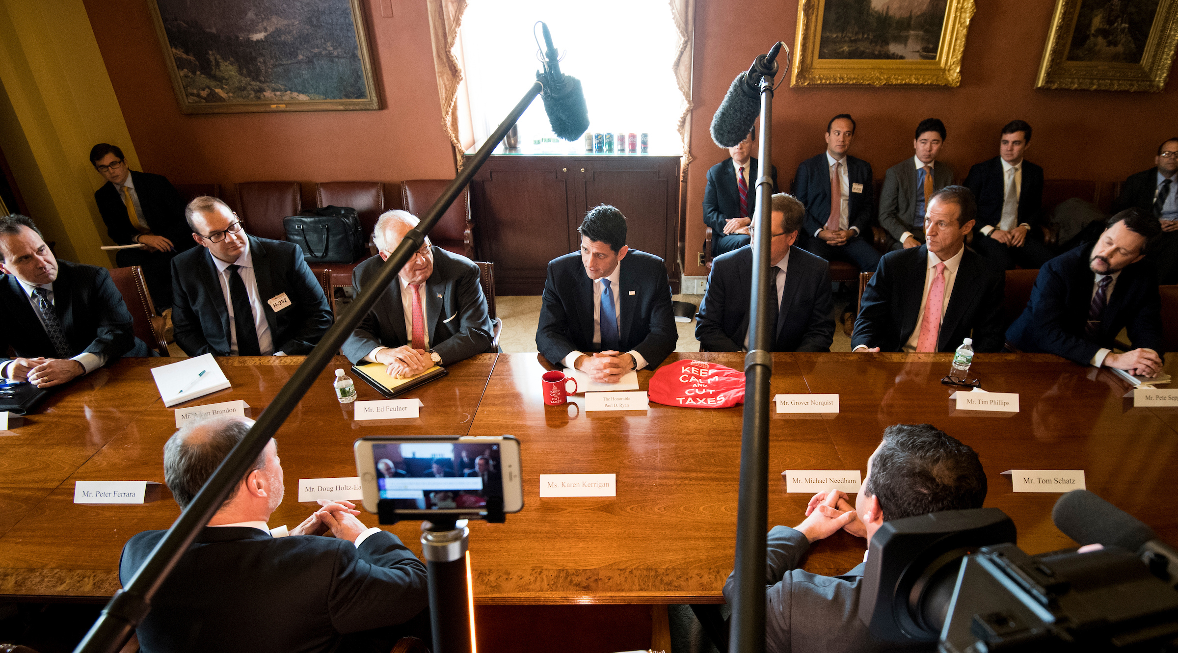 UNITED STATES - OCTOBER 31: Speaker of the House Paul Ryan, R-Wisc., speaks to the cameras at the start of his meeting in the Capitol with conservative groups to discuss the tax reform plan on Tuesday, Oct. 31, 2017. (Photo By Bill Clark/CQ Roll Call)