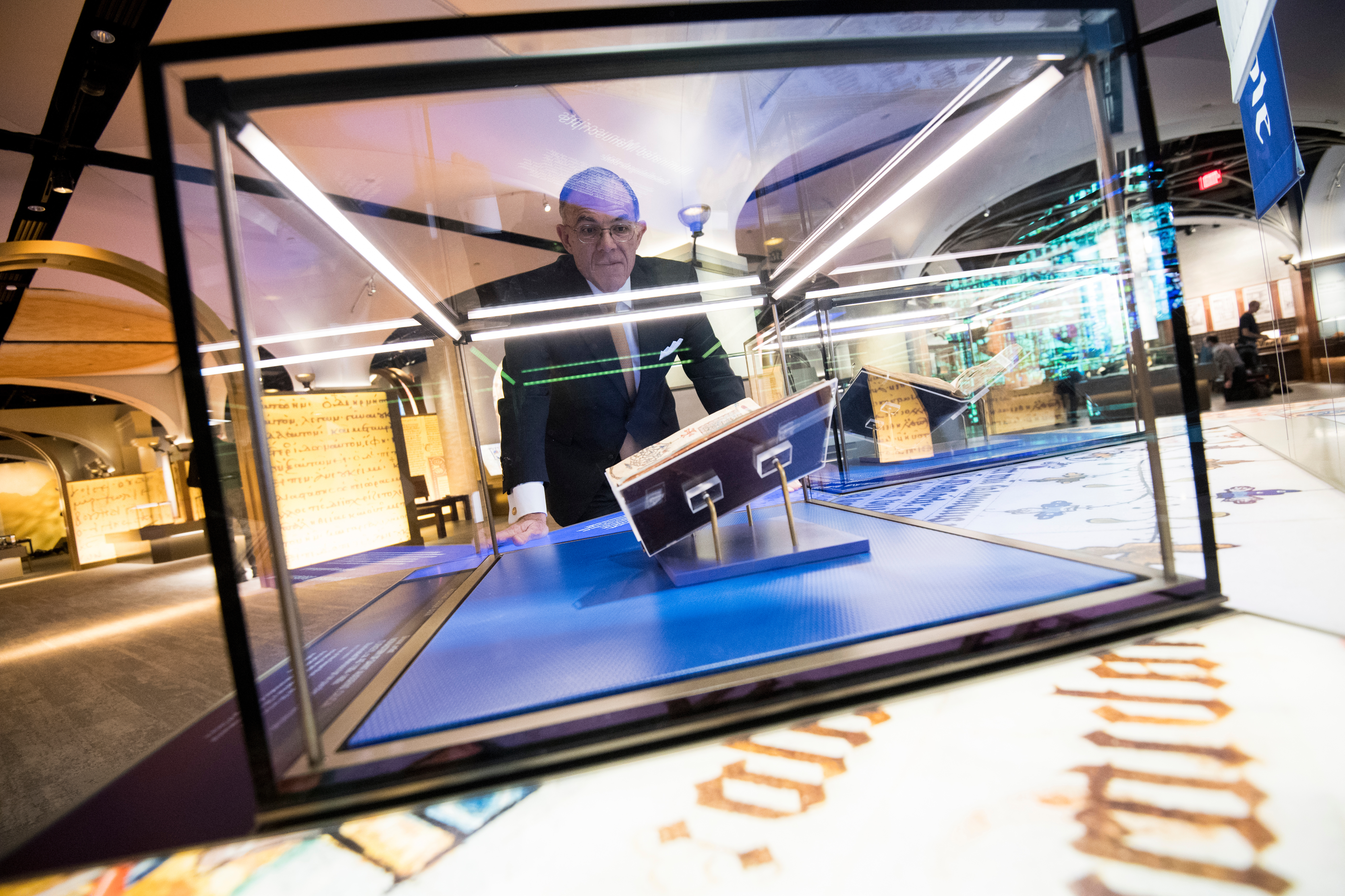 Cary Summers, president of the Museum of the Bible, poses inside the museum in Washington on Wednesday. (Bill Clark/CQ Roll Call)