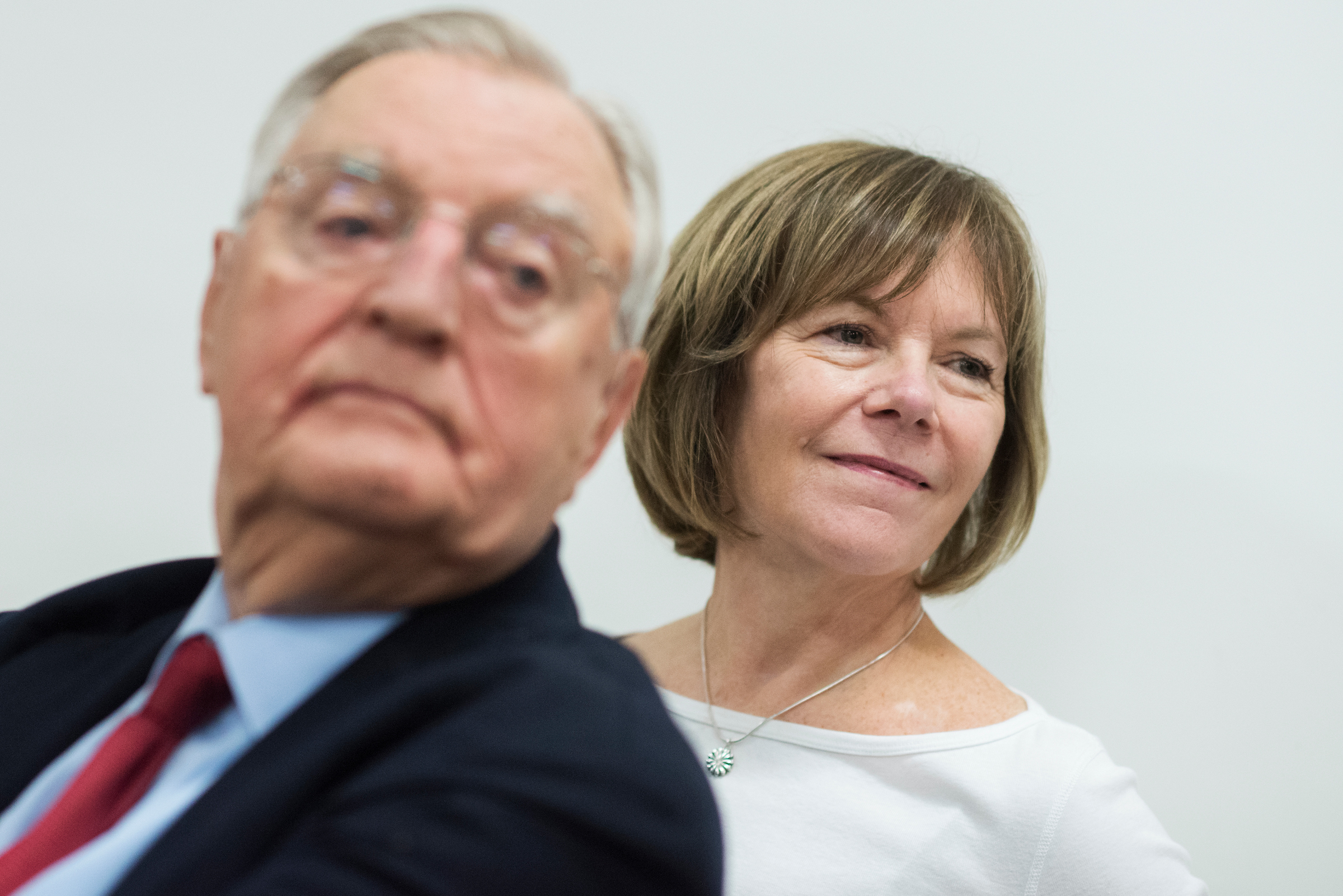 Lt. Gov. Tina Smith, seen here with former Vice President Walter F. Mondale, will fill the Senate seat vacated by DFL Sen. Al Franken. (Tom Williams/CQ Roll Call file photo)