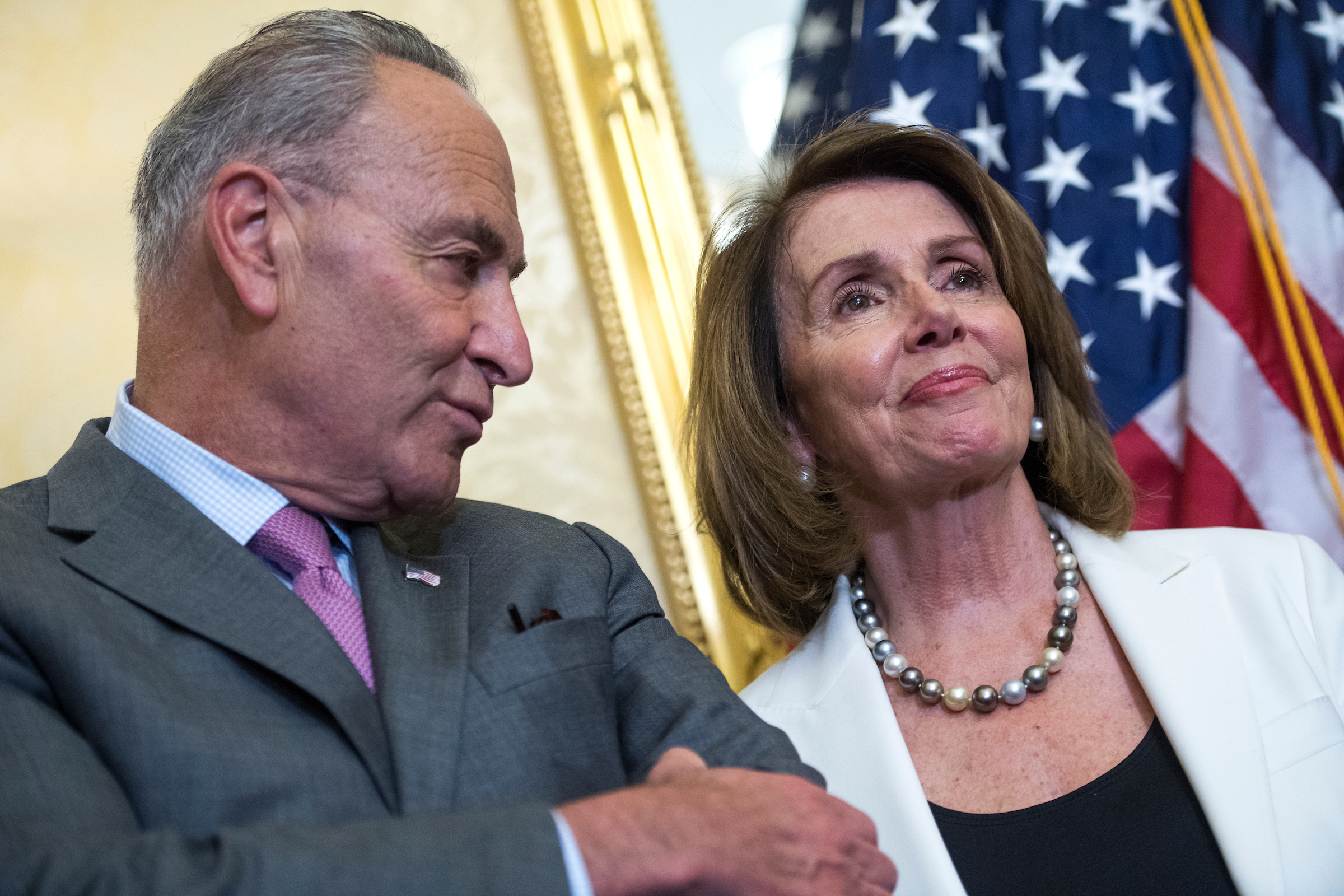 Senate Minority Leader Charles Schumer, D-N.Y., and House Minority Leader Nancy Pelosi, D-Calif., did not reach a deal with President Donald Trump and congressional leaders Thursday.(Tom Williams/CQ Roll Call file photo)