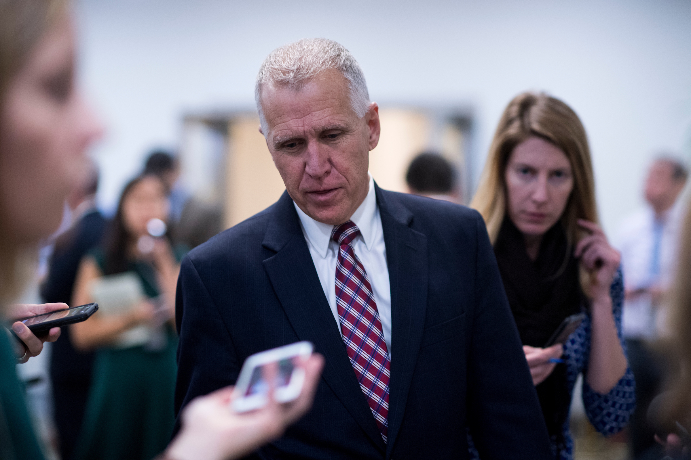 Sen. Thom Tillis, R-N.C., has concerns that some reviews might hamper legitimate purchases by foreign firms. (Bill Clark/CQ Roll Call)