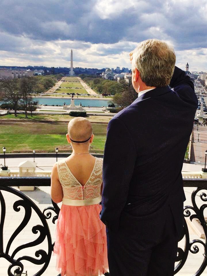 McCaul said he saw a metaphor in the breaking clouds when he and Sadie took a photo together on the Speaker’s balcony. (Rep. Michael McCaul’s office)