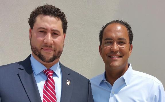 Arnold, left, started as a fellow in Hurd's office in 2015. (Courtesy cao.house.gov)