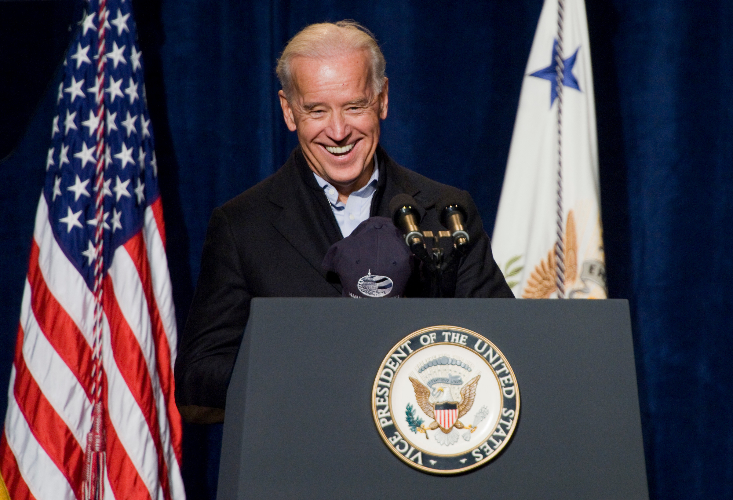 UNITED STATES - JANUARY 21: Vice President Joe Biden delivers a speech on U.S. foreign policy to a gathering of members of Congress a during the House Democratic Caucus Issues Conference at the Hyatt Regency Chesapeake Bay in Cambridge, Md. President Barack Obama is scheduled to speak later in the evening. (Photo By Tom Williams/Roll Call)