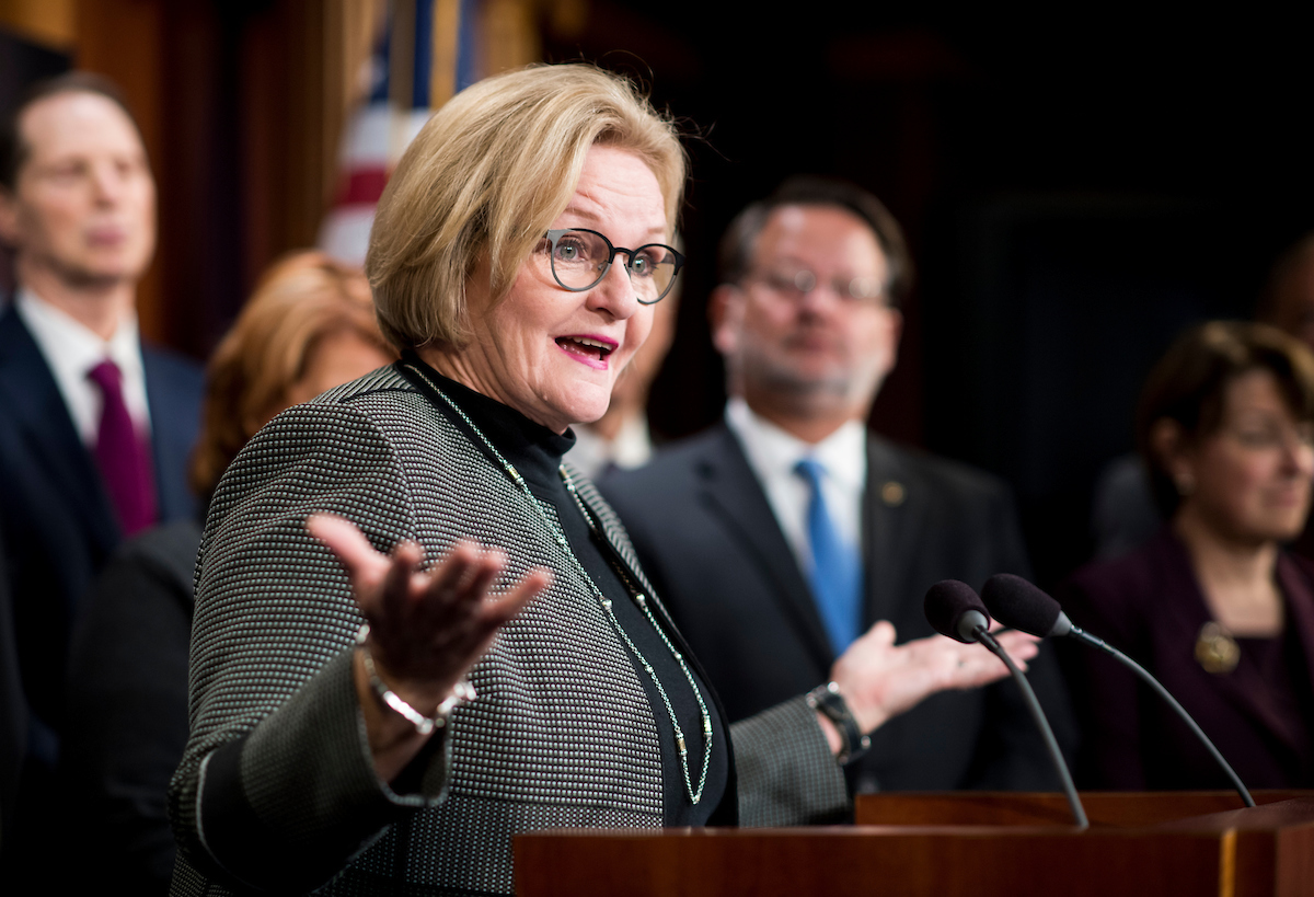 Sen. Claire McCaskill, D-Mo., is the target of a new ad on the tax overhaul. (Bill Clark/CQ Roll Call file photo)