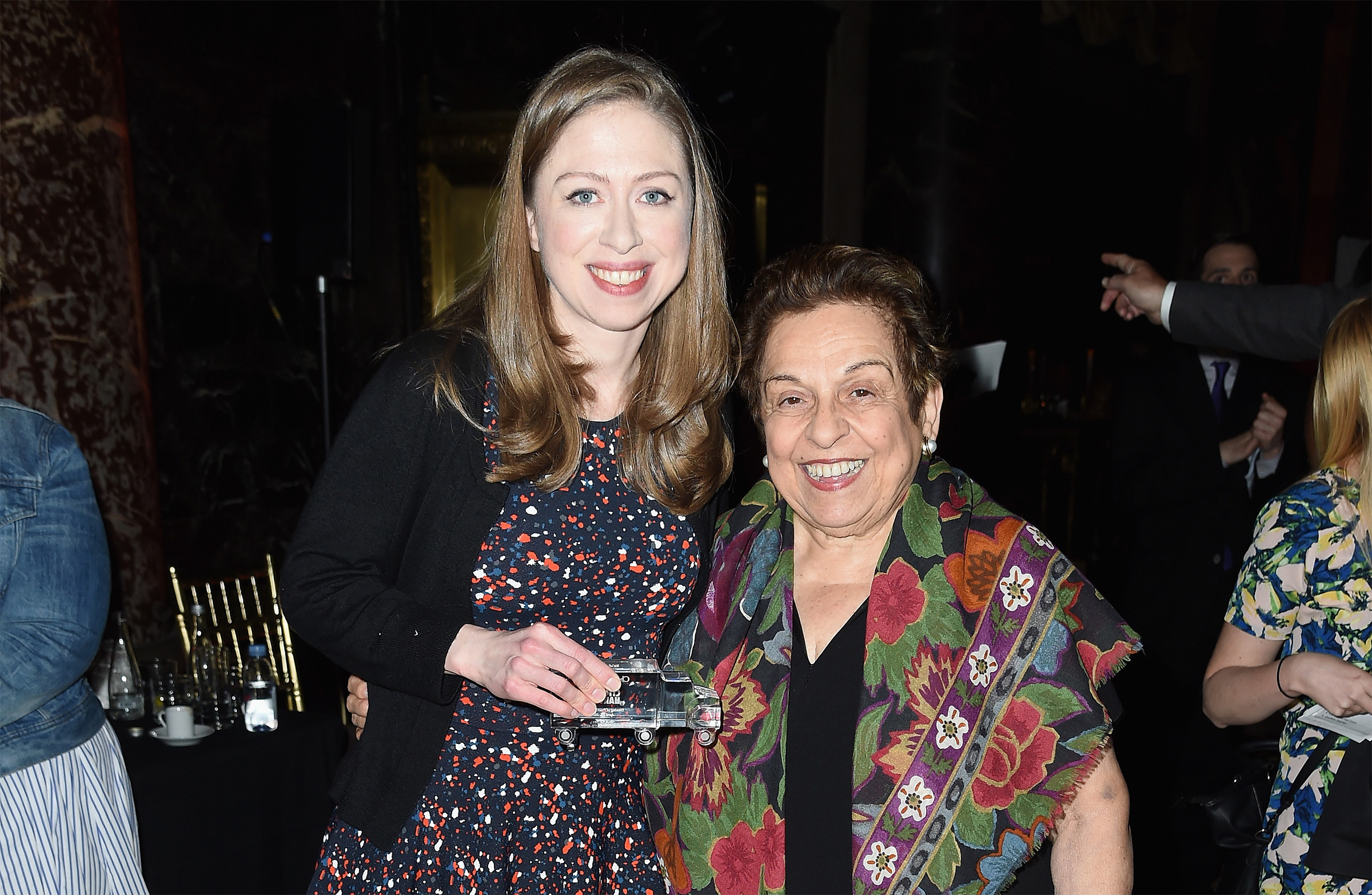 Former HHS Secretary Donna Shalala, seen here with Chelsea Clinton in New York last year, has announced a bid for Florida’s 27th District. (Nicholas Hunt/Getty Images for City Harvest file photo)