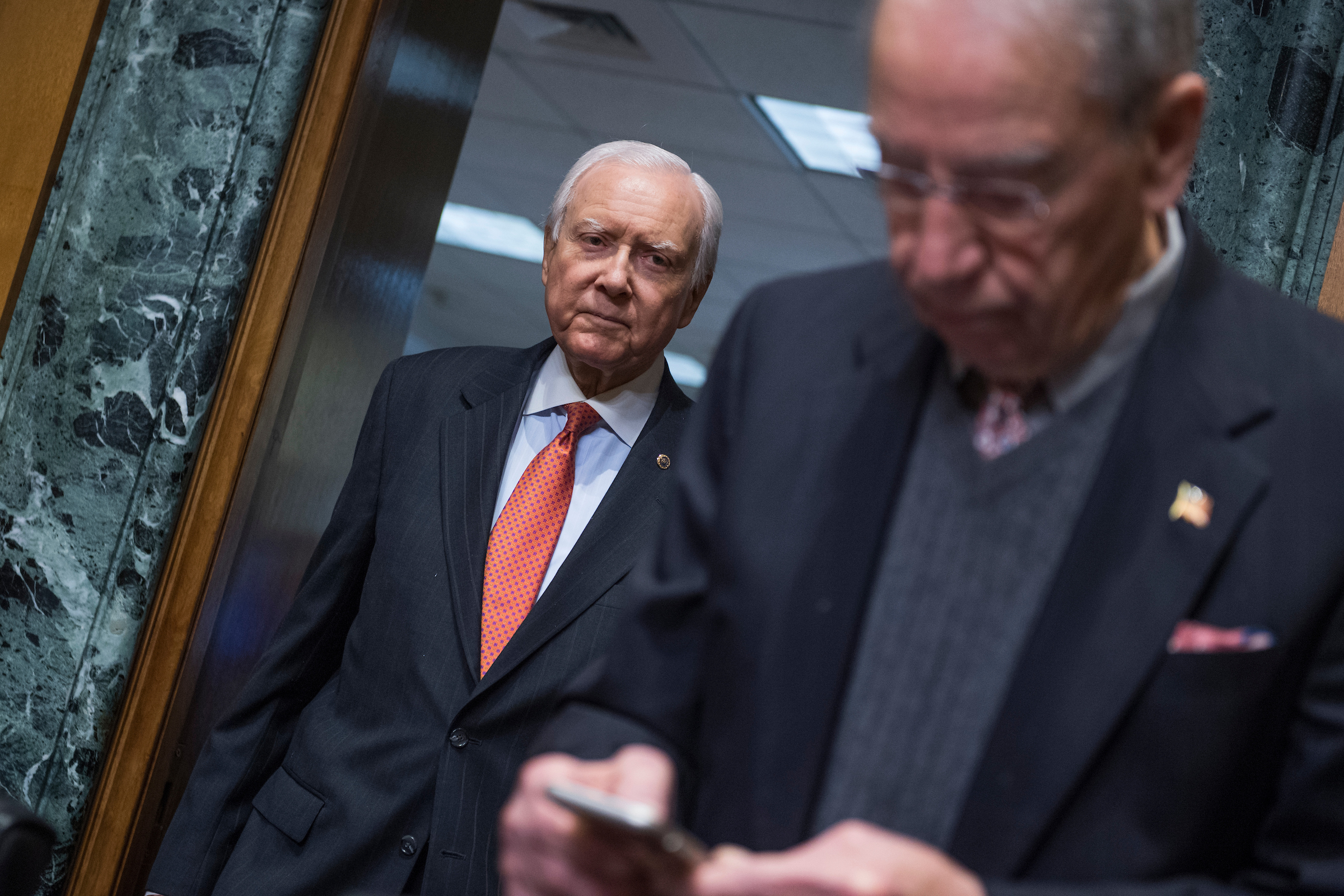 Senate Finance Committee Chairman Orrin Hatch, R-Utah, left, said that the U.S. is currently in “one of the most challenging trade environments” that he has seen in his four decades in the Senate. (Tom Williams/CQ Roll Call file photo)