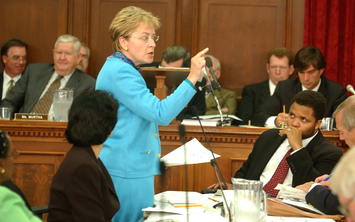 Rep. Marcy Kaptur, D-Ohio, seen here during a markup on the Iraq supplemental appropriations bill in 2003, recently became the longest-serving woman in House history. Turns out she understood things the first female presidential nominee of a major party did not. “Trump did very well here by sounding a lot like Marcy Kaptur on trade,” Toledo Mayor Wade Kapszukiewicz said this week. More about Kaptur’s relevance to 2018 below. (CQ/Roll Call file photo).