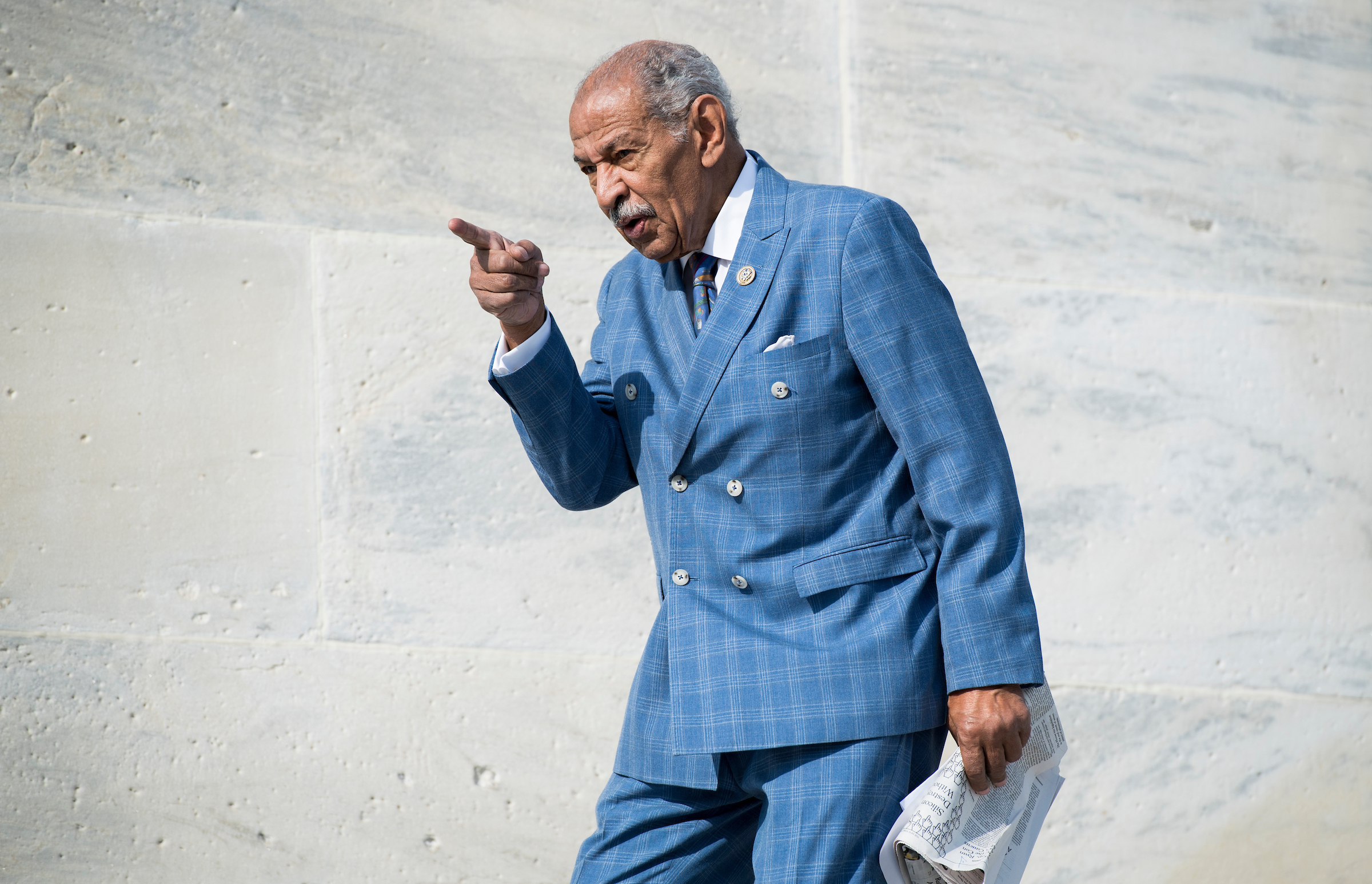 Rep. John Conyers, D-Mich., walks down the House steps after voting in the Capitol on Friday, Nov. 3, 2017. (Photo By Bill Clark/CQ Roll Call)