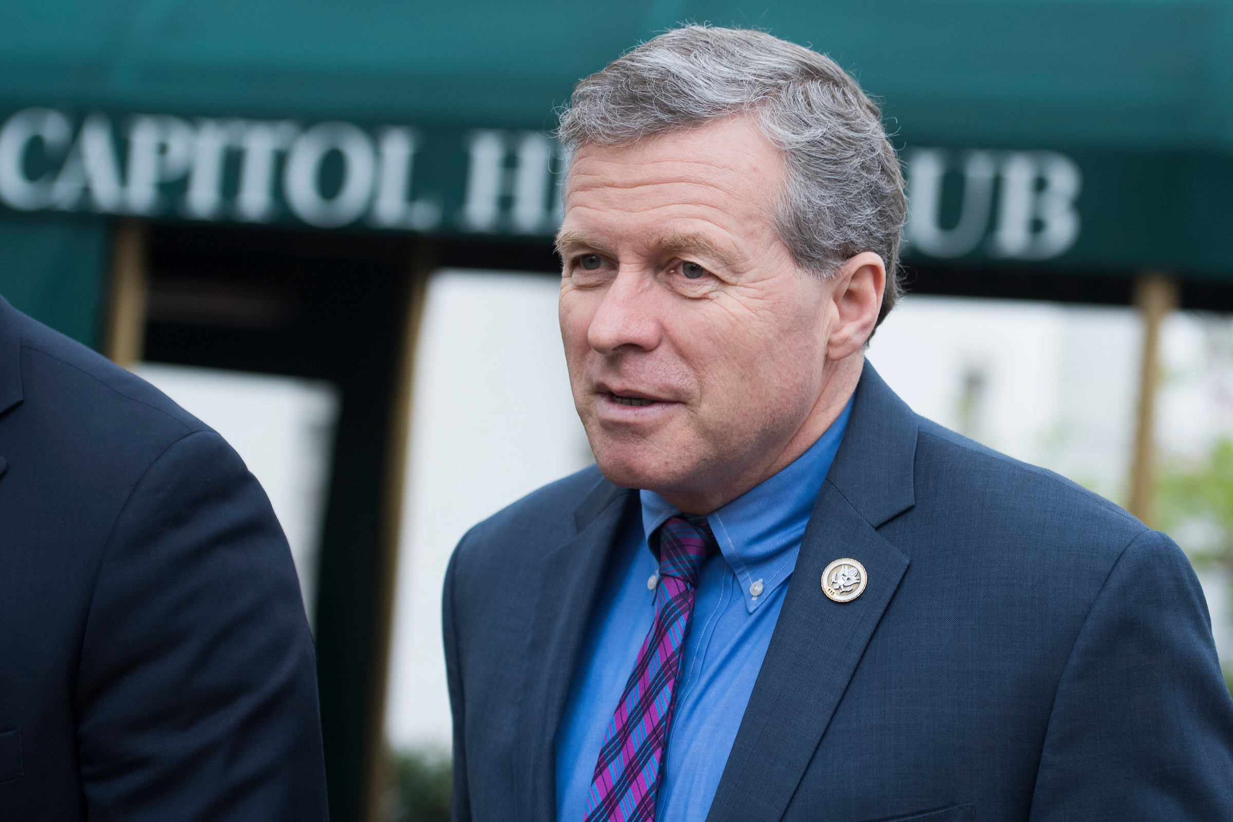 UNITED STATES - APRIL 17: Rep. Charlie Dent, R-Pa., leaves a meeting of the GOP Conference at the Capitol Hill Club on April 17, 2018. (Photo By Tom Williams/CQ Roll Call)