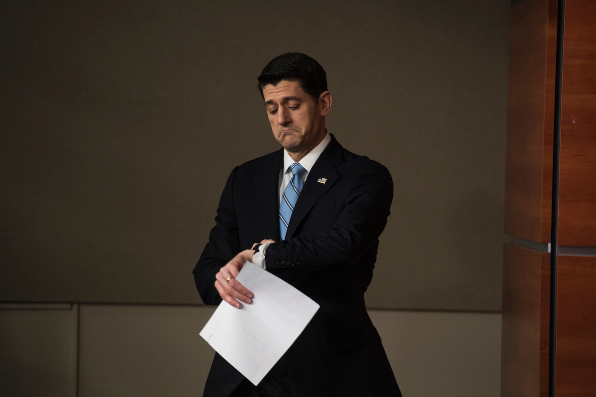 It’s just a matter of time before Paul Ryan is no longer in Congress, after two decades in the House and roughly three years as speaker. He made the surprise announcement Wednesday that he would not seek re-election. (Tom Williams/CQ Roll Call file photo)