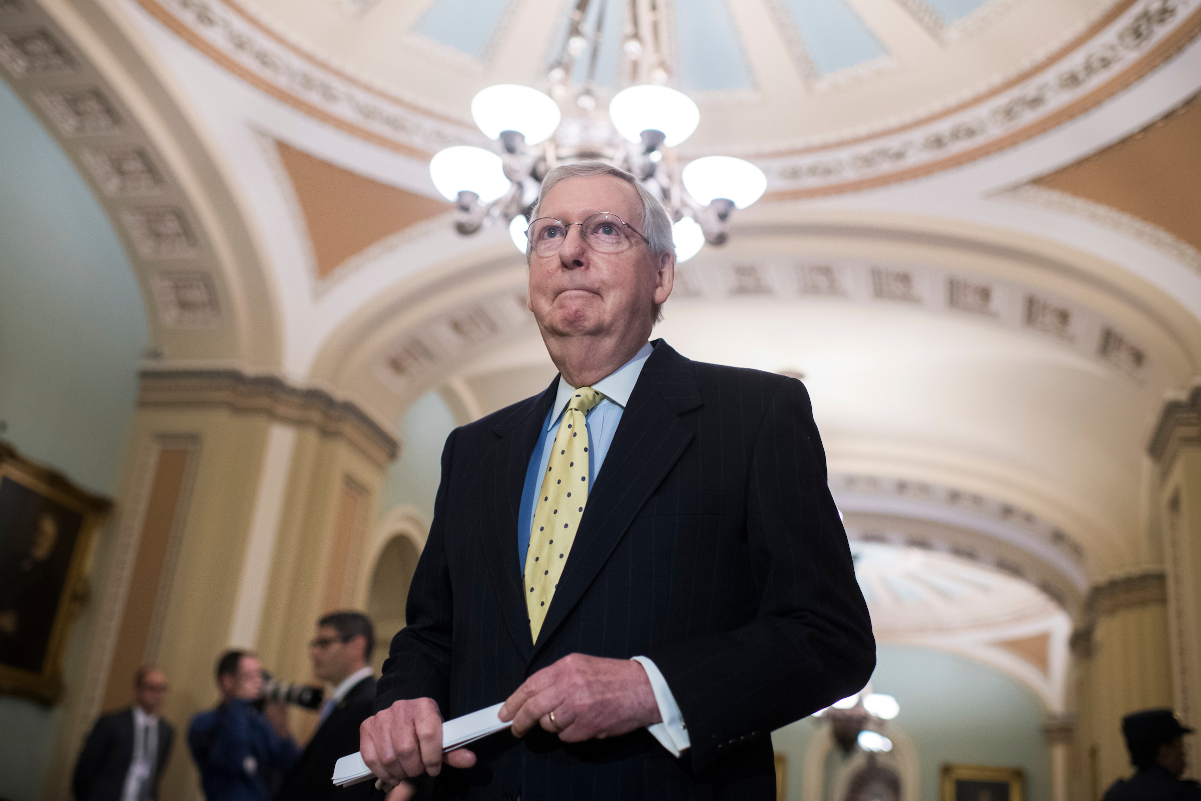 Senate Majority Leader Mitch McConnell, R-Ky., has presided over a steady stream of judicial confirmations under President Donald Trump, a marked shift from when Barack Obama was president. (Tom Williams/CQ Roll Call)