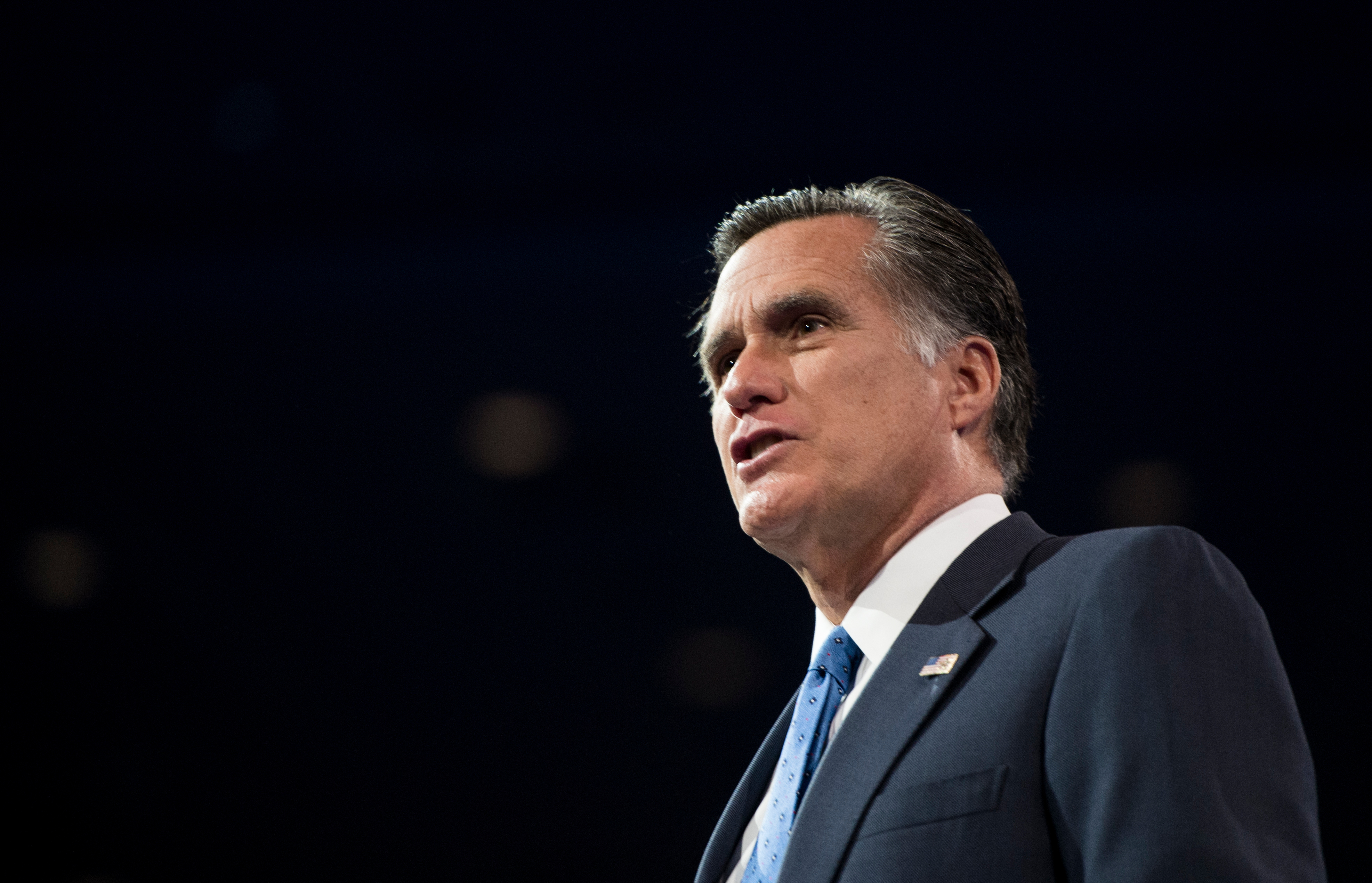 UNITED STATES - MARCH 15: Former Republican Presidential candidate Mitt Romney speaks at the 2013 Conservative Political Action Conference at the Gaylord National Resort & Conference Center at National Harbor, Md., on Friday, March 15, 2013. (Photo By Bill Clark/CQ Roll Call)