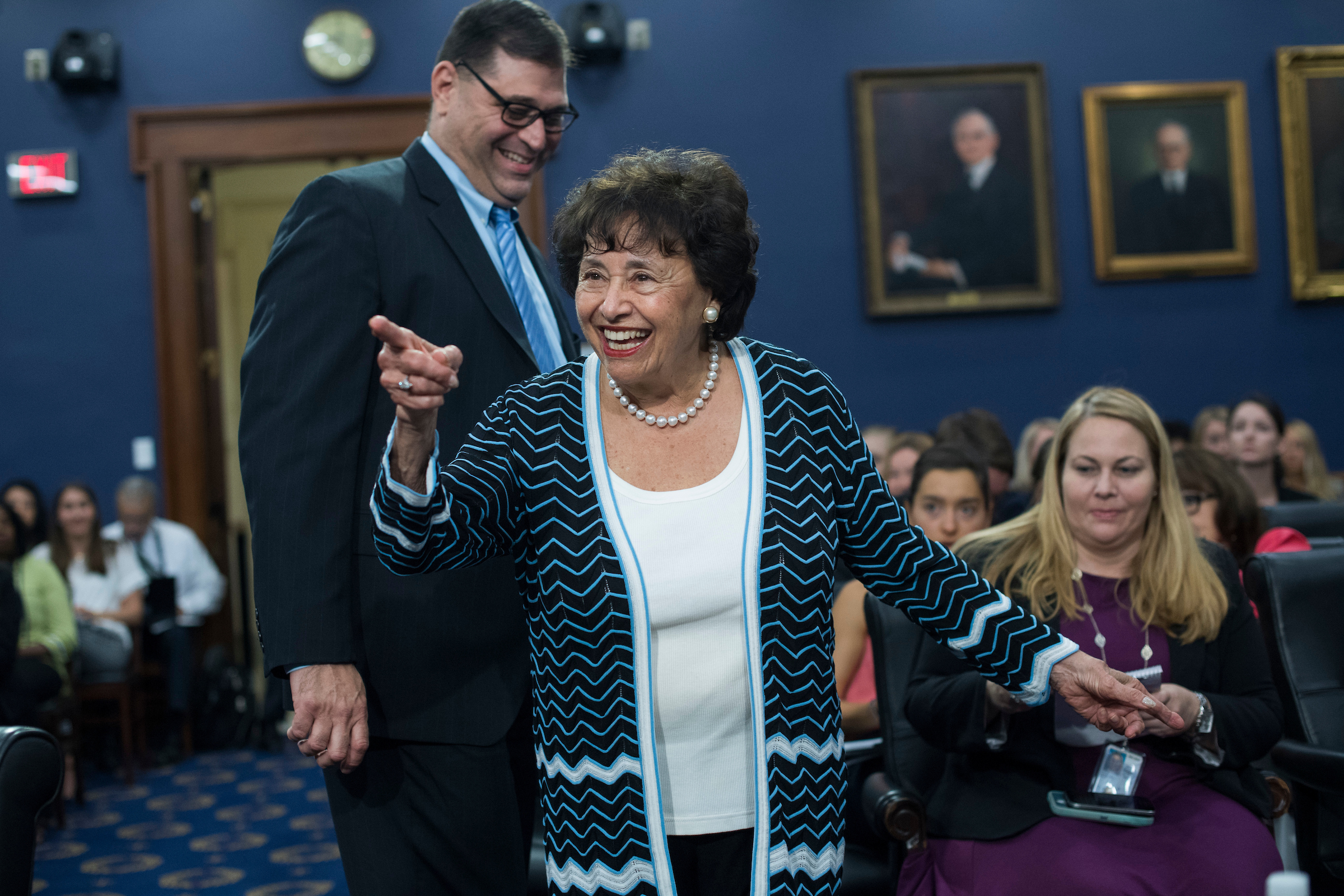 UNITED STATES - JUNE 27: Rep. Nita Lowey, D-N.Y., arrives for a House Appropriations State, Foreign Operations and Related Programs Subcommittee hearing in Rayburn Building on the 