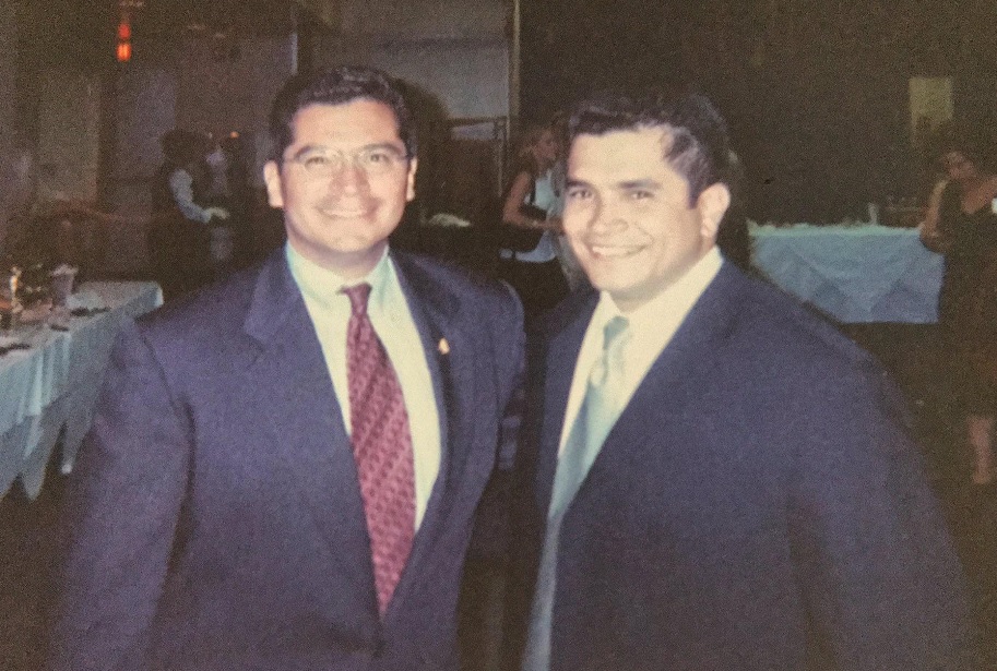 Rep. Jimmy Gomez met his predecessor Xavier Becerra, now Attorney General of California, one year after his Capitol Hill internship. (Courtesy of Gomez)