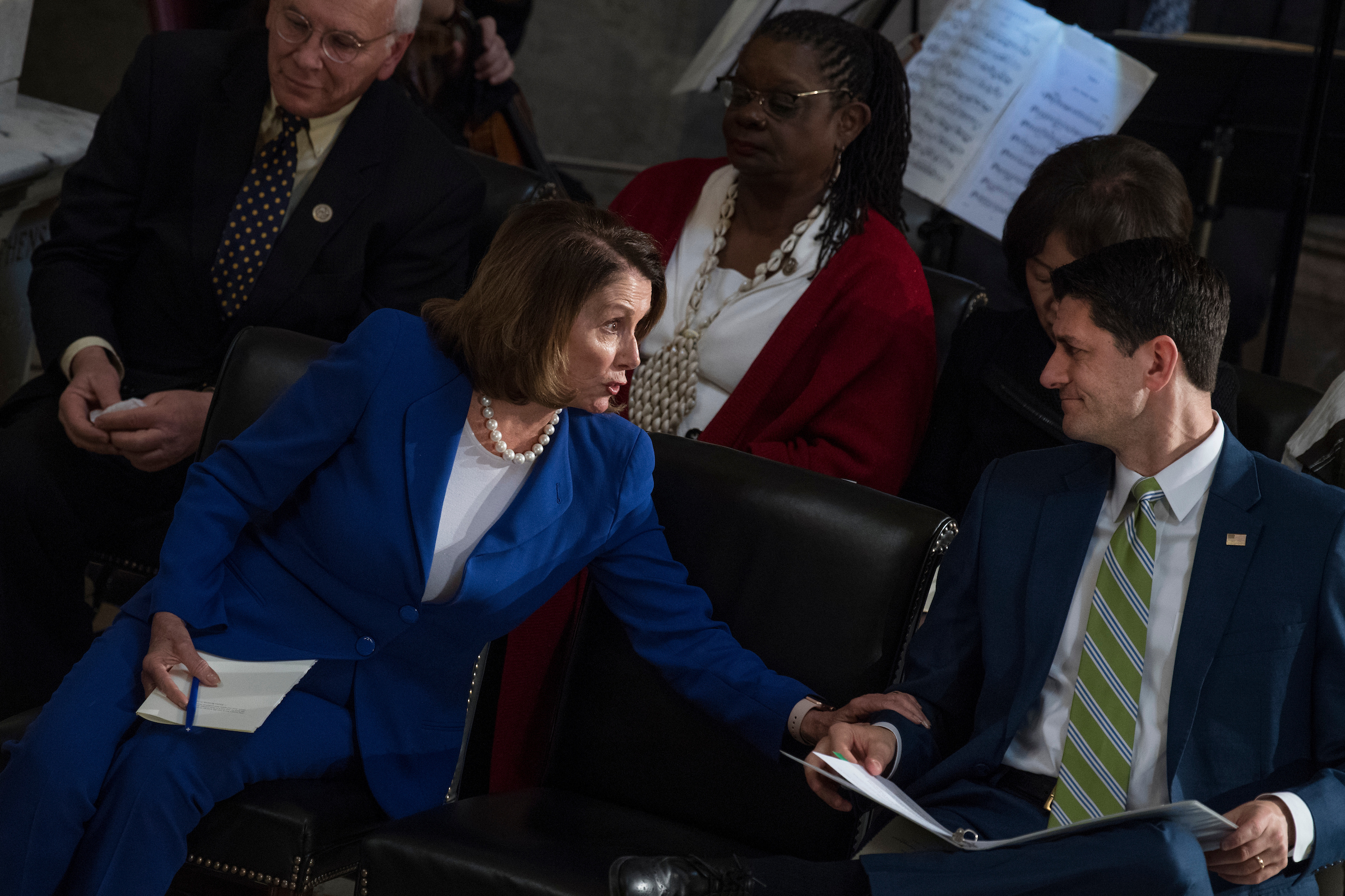 House Minority Leader Nancy Pelosi and Speaker Paul D. Ryan are of one mind when it comes to post-speaker perks. (Tom Williams/CQ Roll Call file photo)