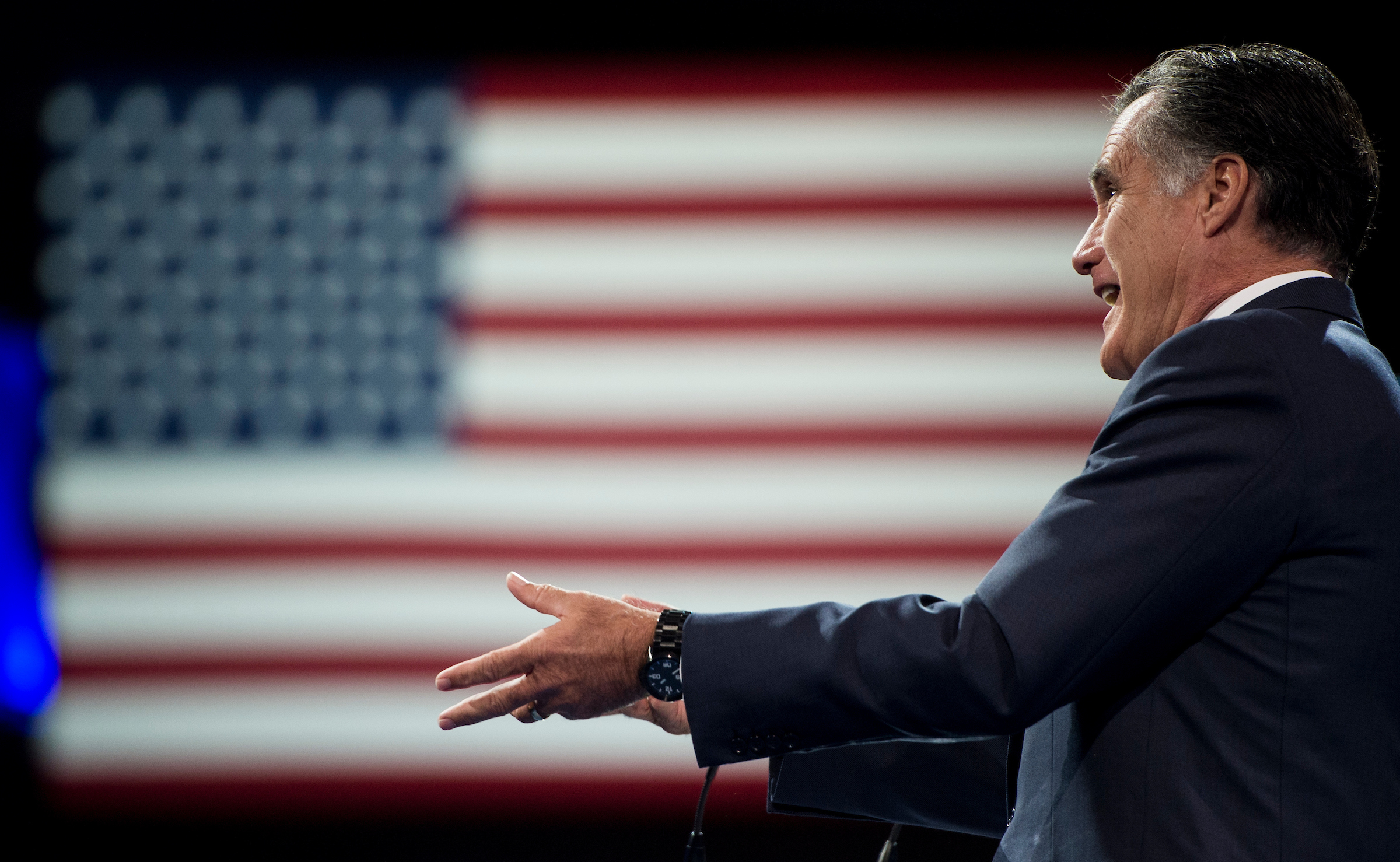 Former Republican Presidential candidate Mitt Romney speaks at the 2013 Conservative Political Action Conference at the Gaylord National Resort Conference Center at National Harbor, Md., on Friday, March 15, 2013. (Bill Clark/CQ Roll Call file photo)